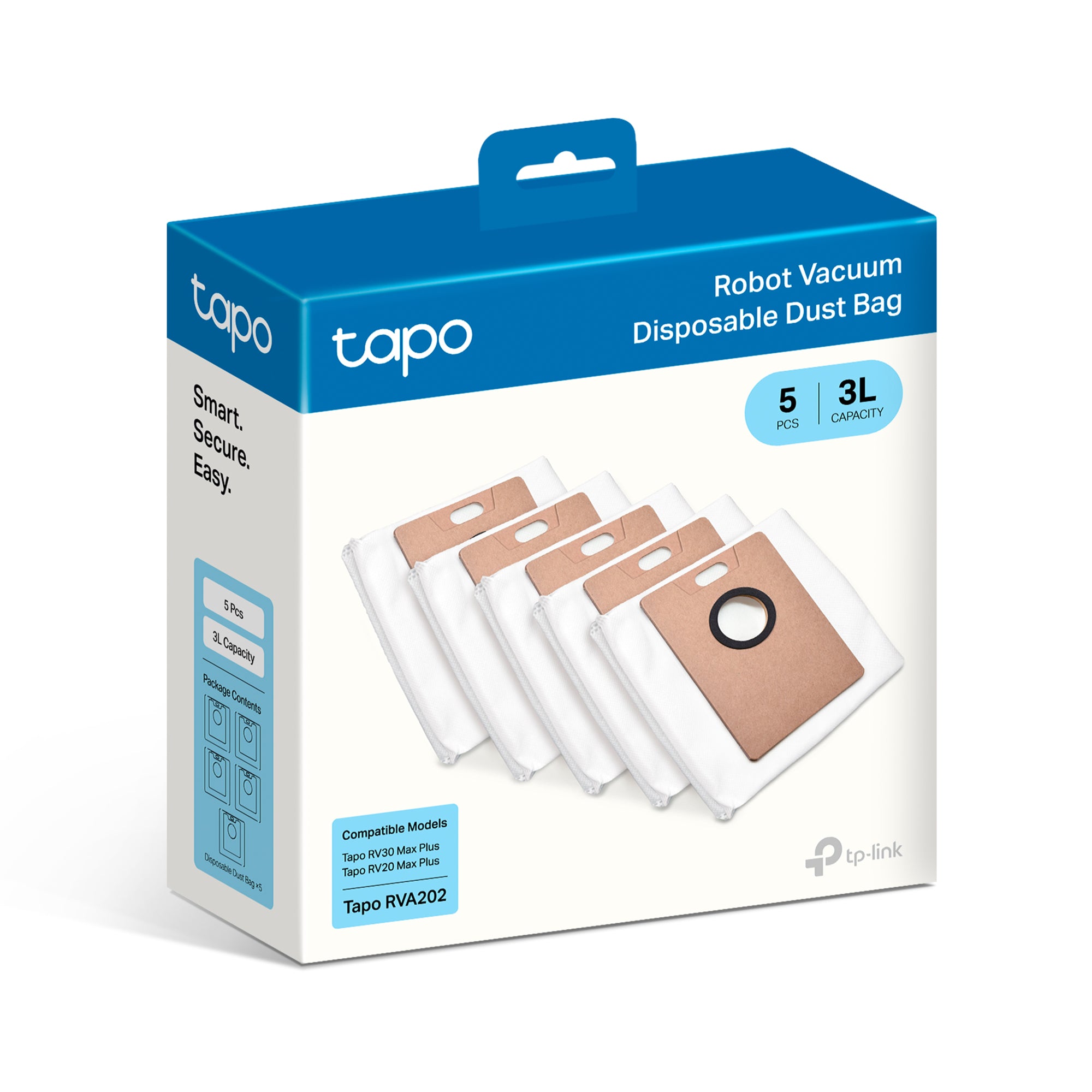 Tapo RVA202 - Bolsa de Polvo Desechable para Base de Autovaciado, 5 Unidades