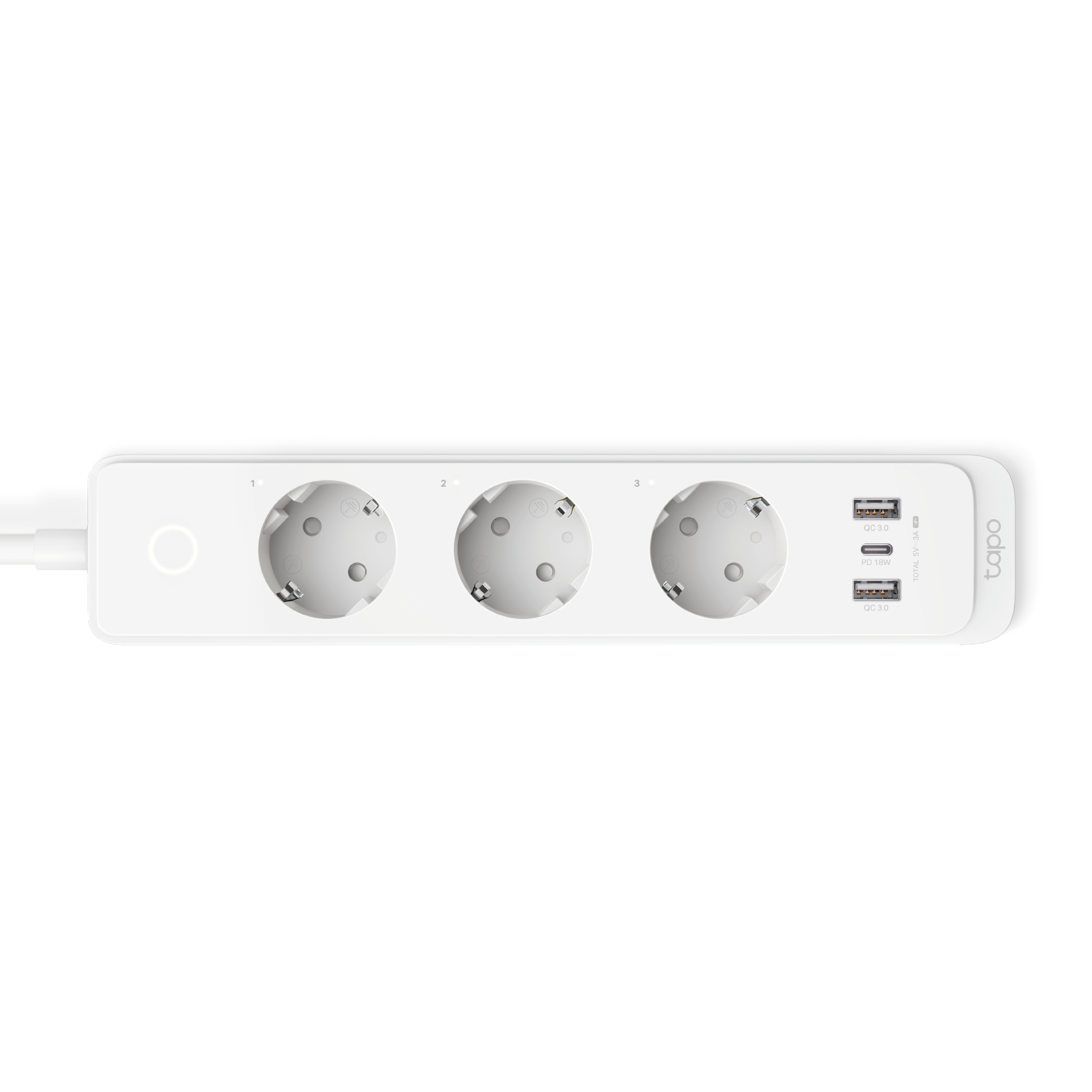 Tapo P300 - Regleta Inteligente de 3 Enchufes con USB de Carga Rápida