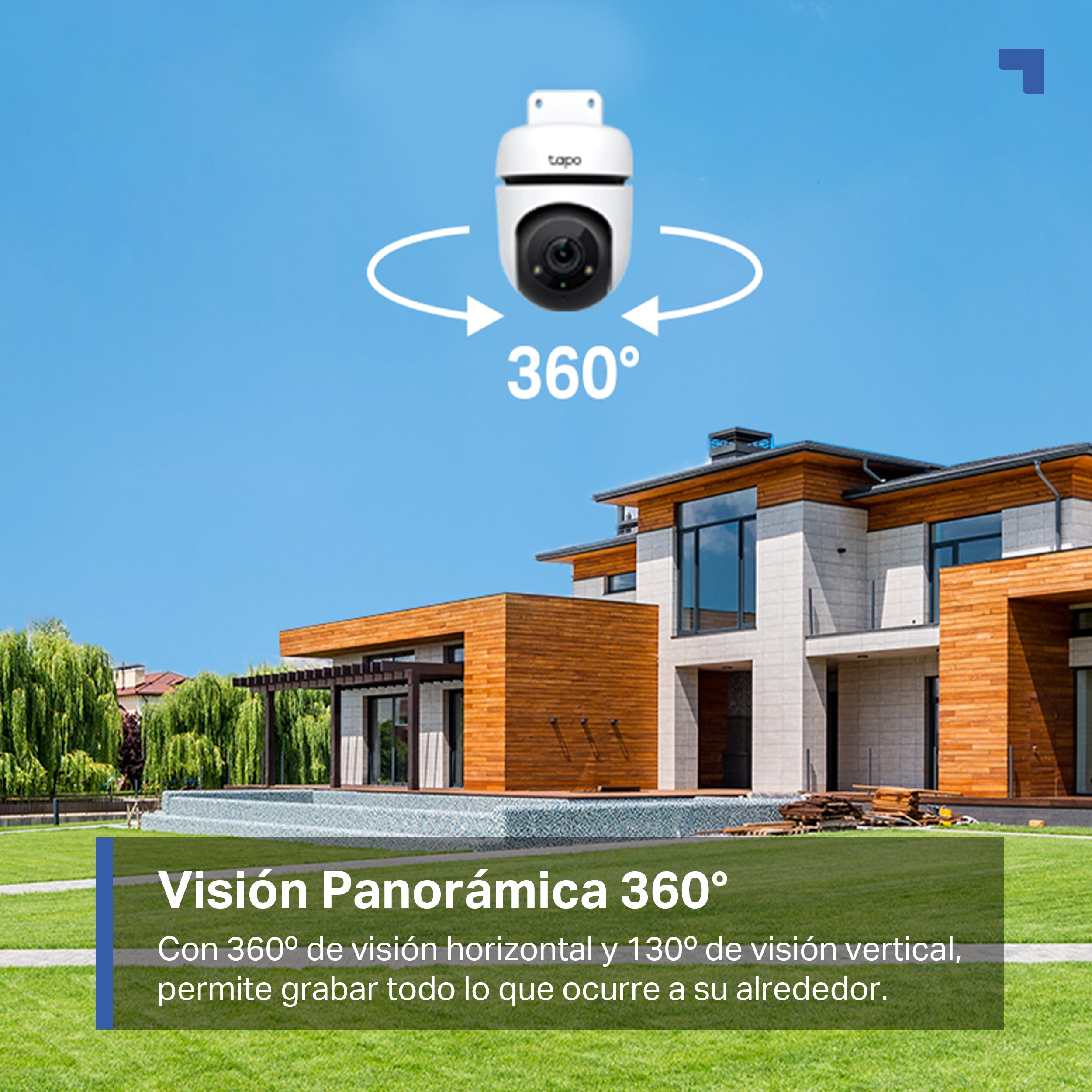TAPO C500 - Cámara de Vigilancia Wi-Fi Inteligente para Exterior, Rotación 360º, 1080p, Detección IA, Visión Nocturna a Color, Modo Privacidad