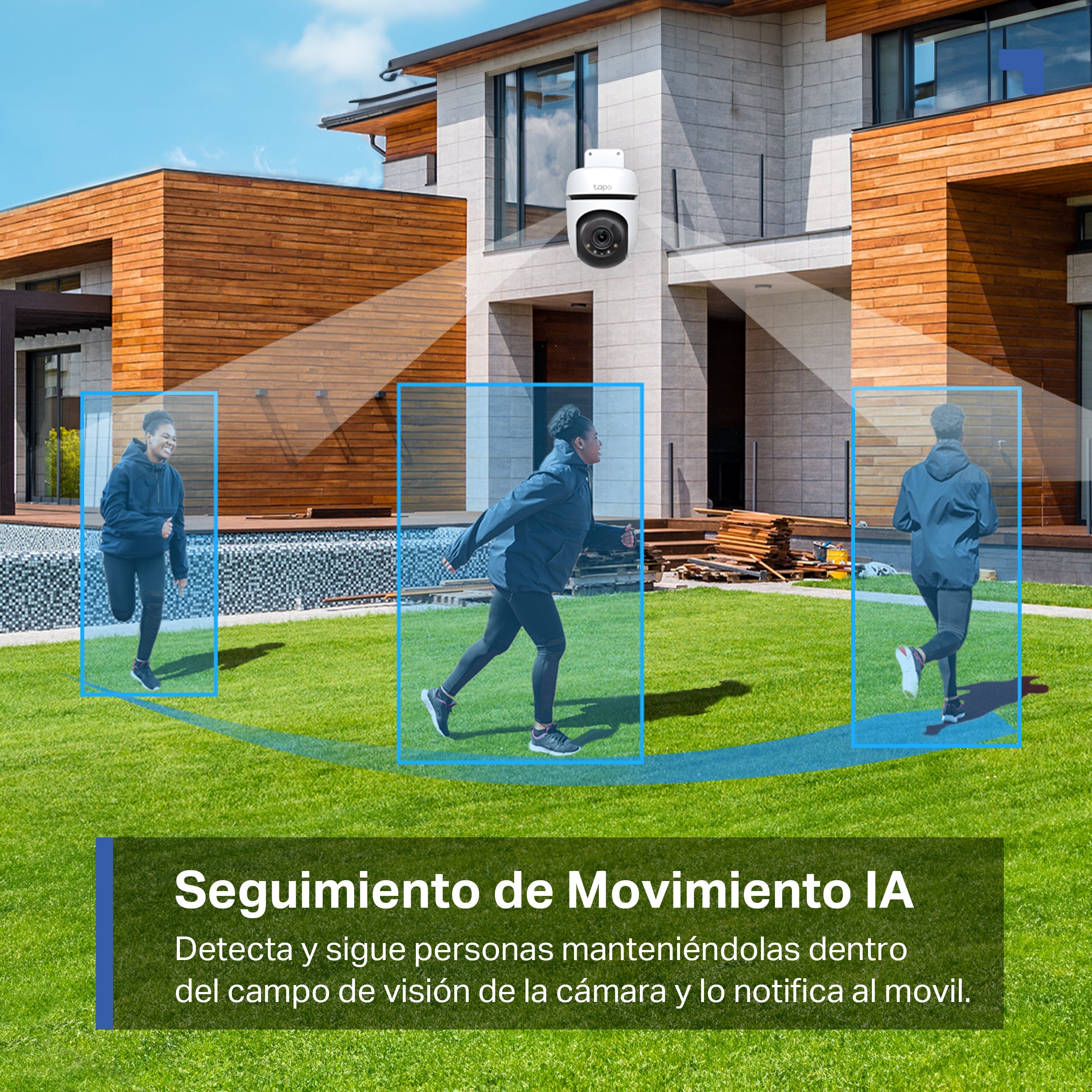 Tapo C510W - Cámara de Vigilancia Wi-Fi Inteligente para Exterior, Rotación 360º, 2K 3MP, IP65, Detección IA, Visión nocturna, Modo Privacidad