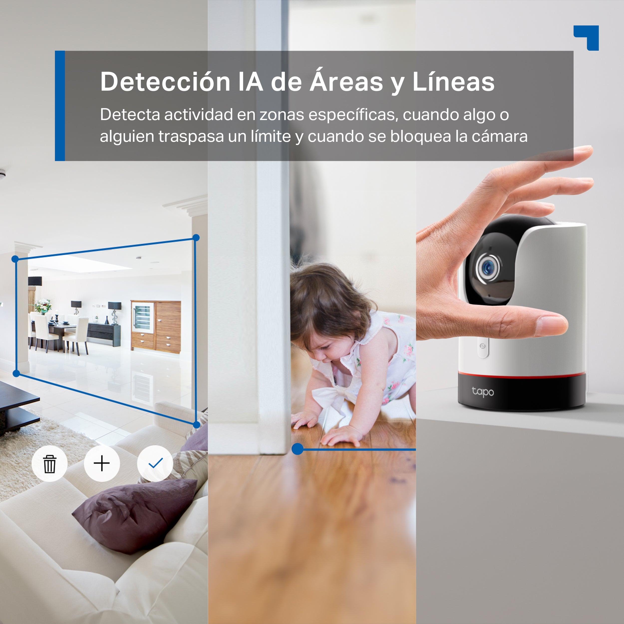 Tapo C225 - Cámara de Vigilancia Wi-Fi Inteligente, Rotación 360º, 2K QHD, Detección IA, Visión Nocturna, Modo Privacidad