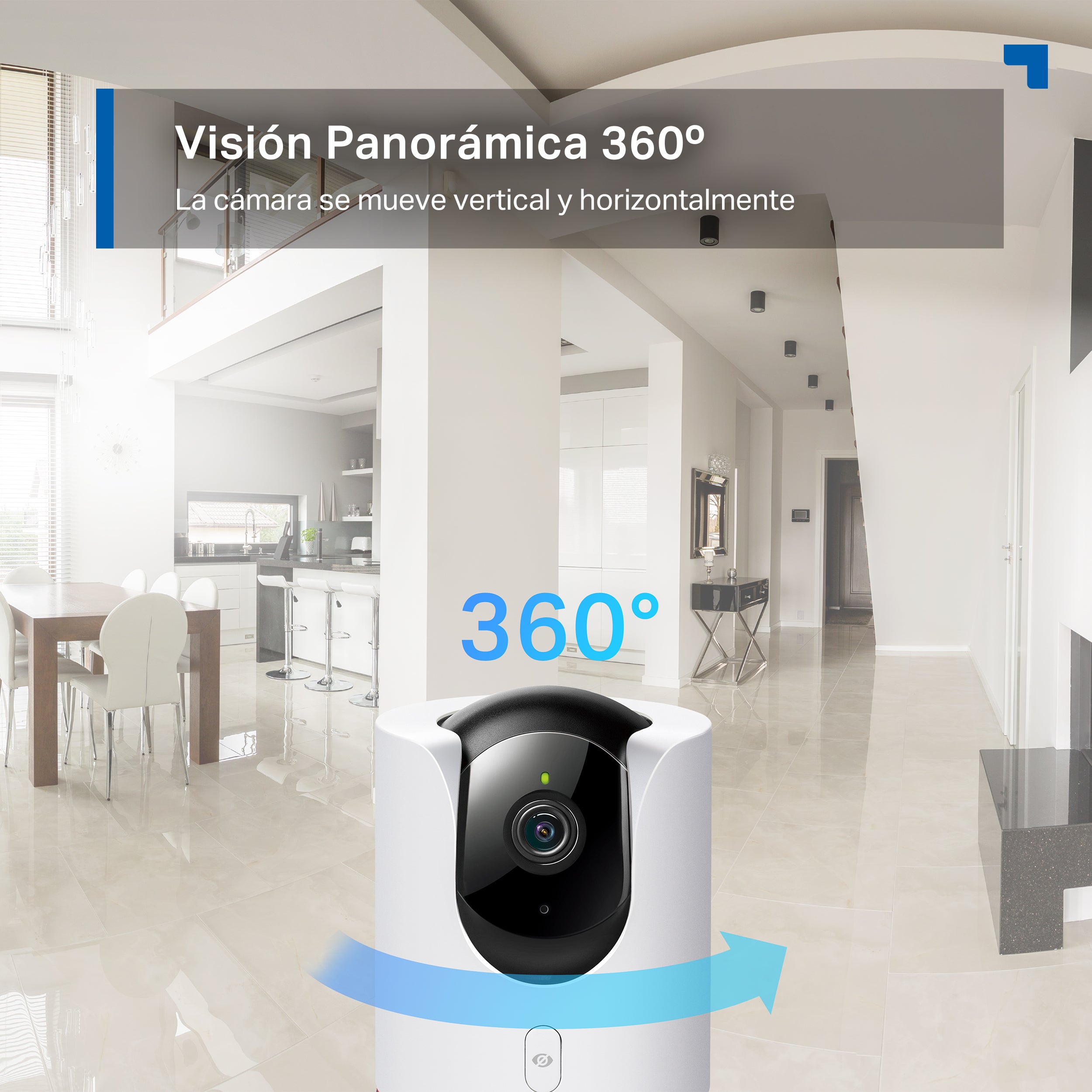 Tapo C225 - Cámara de Vigilancia Wi-Fi Inteligente, Rotación 360º, 2K QHD, Detección IA, Visión Nocturna, Modo Privacidad