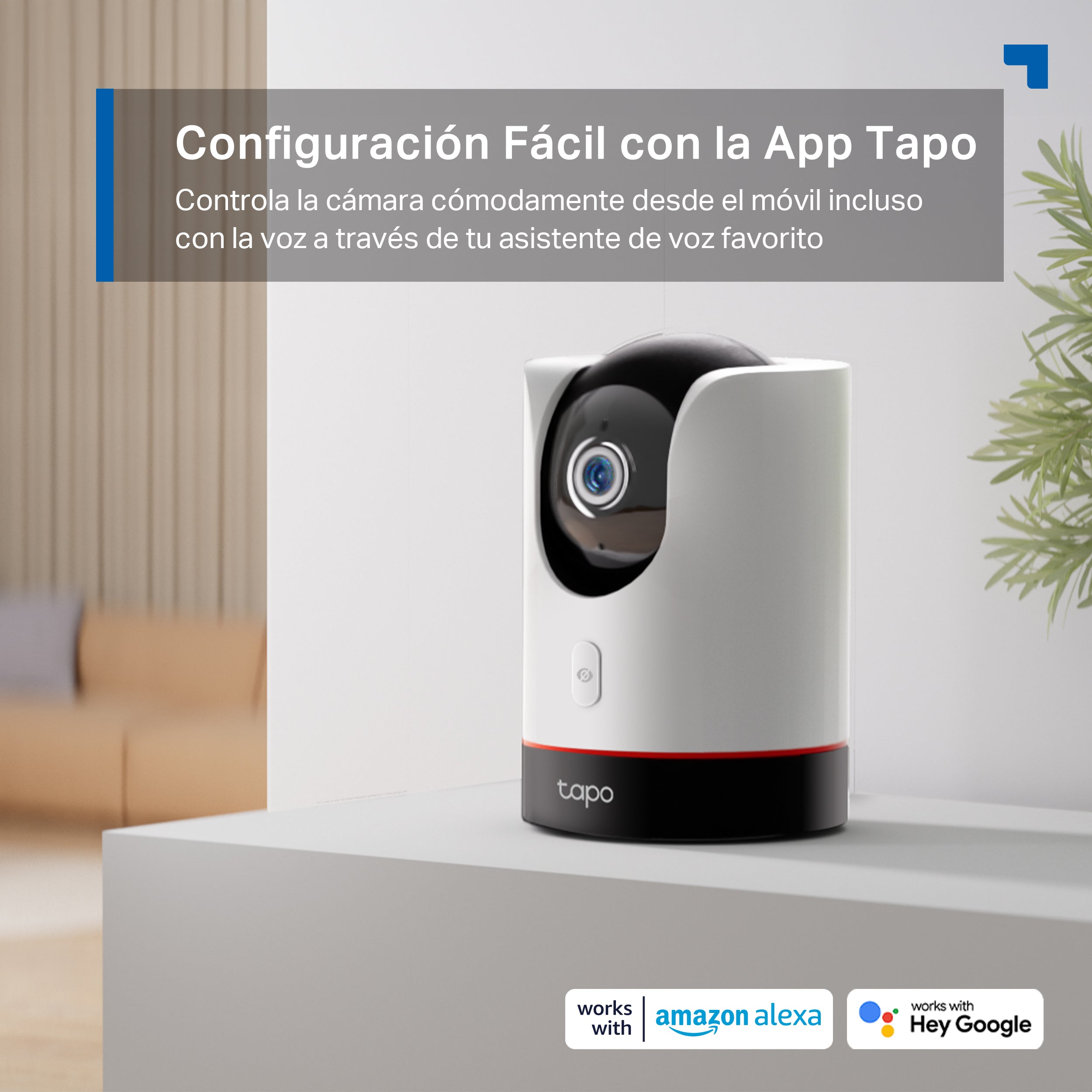 Tapo C225 - Cámara de Vigilancia Wi-Fi Inteligente, Rotación 360º, 2K QHD, Detección IA, Visión Nocturna, Modo Privacidad
