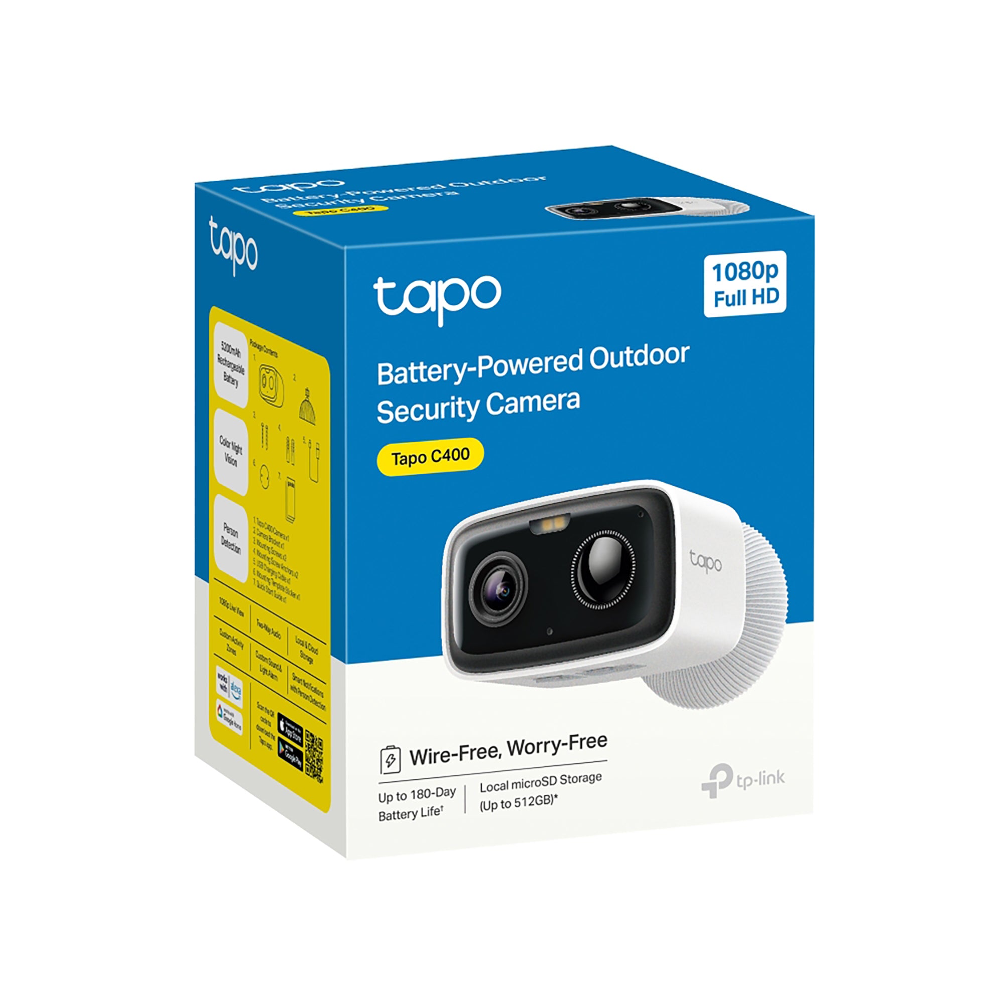 Tapo C400 - Cámara de Vigilancia para Exterior 1080p con Batería Recargable y Detección IA