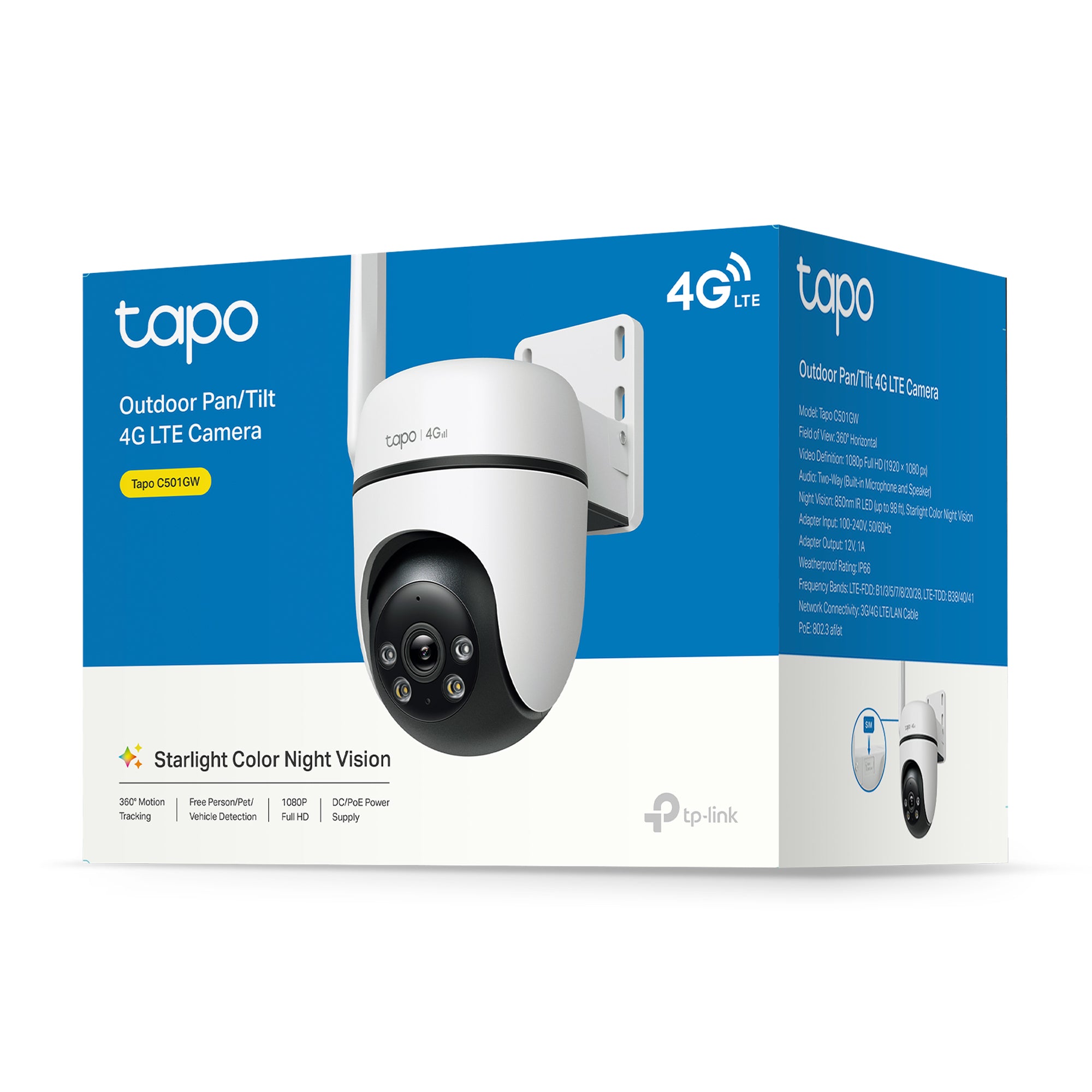 Tapo C501GW - Cámara de Vigilancia 4G LTE 360º, Resolución 1080p, Detección IA, Visión Nocturna a Color