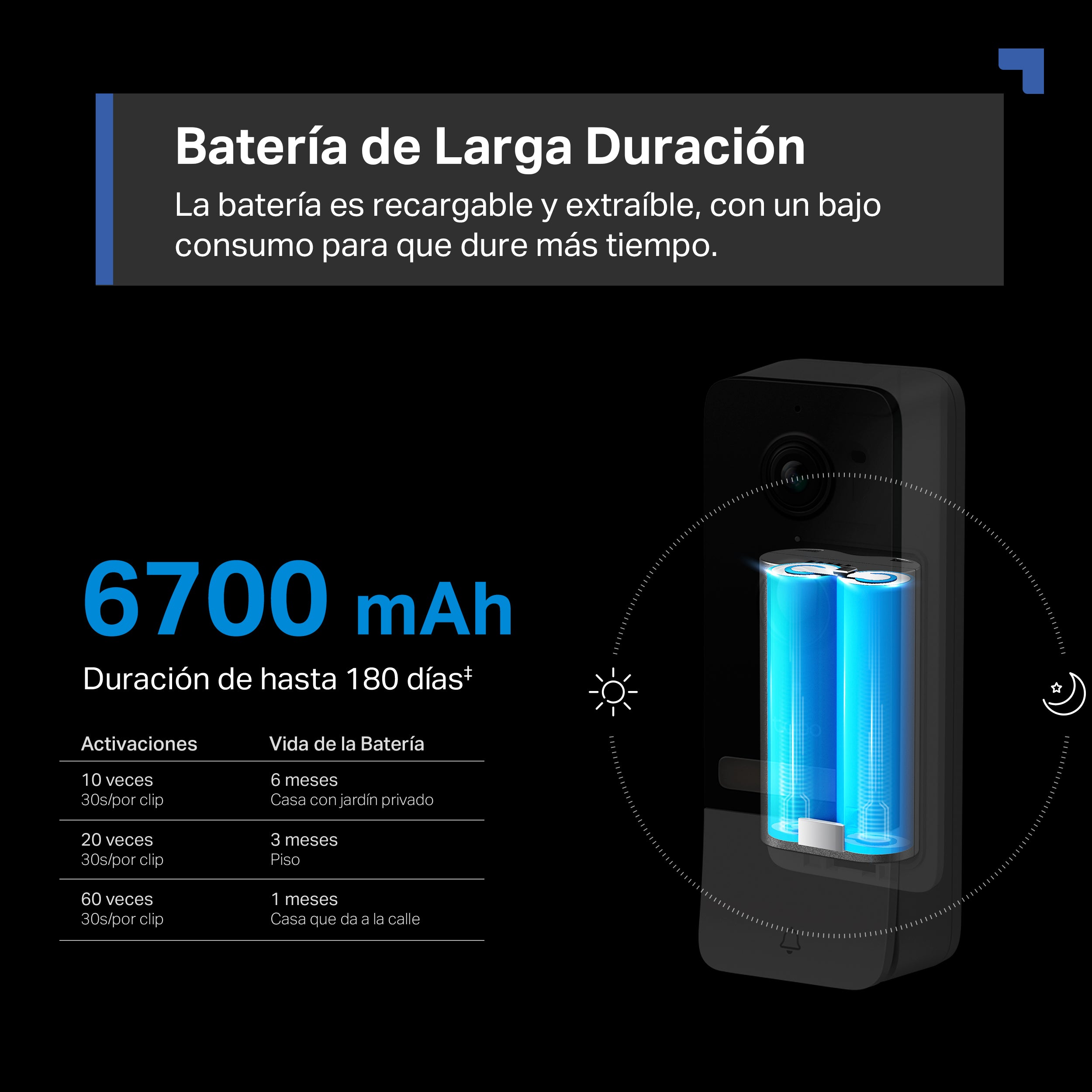 TAPO D230S1 - Timbre Inteligente con Vídeo y Batería, 2K QHD, Visión Nocturna
