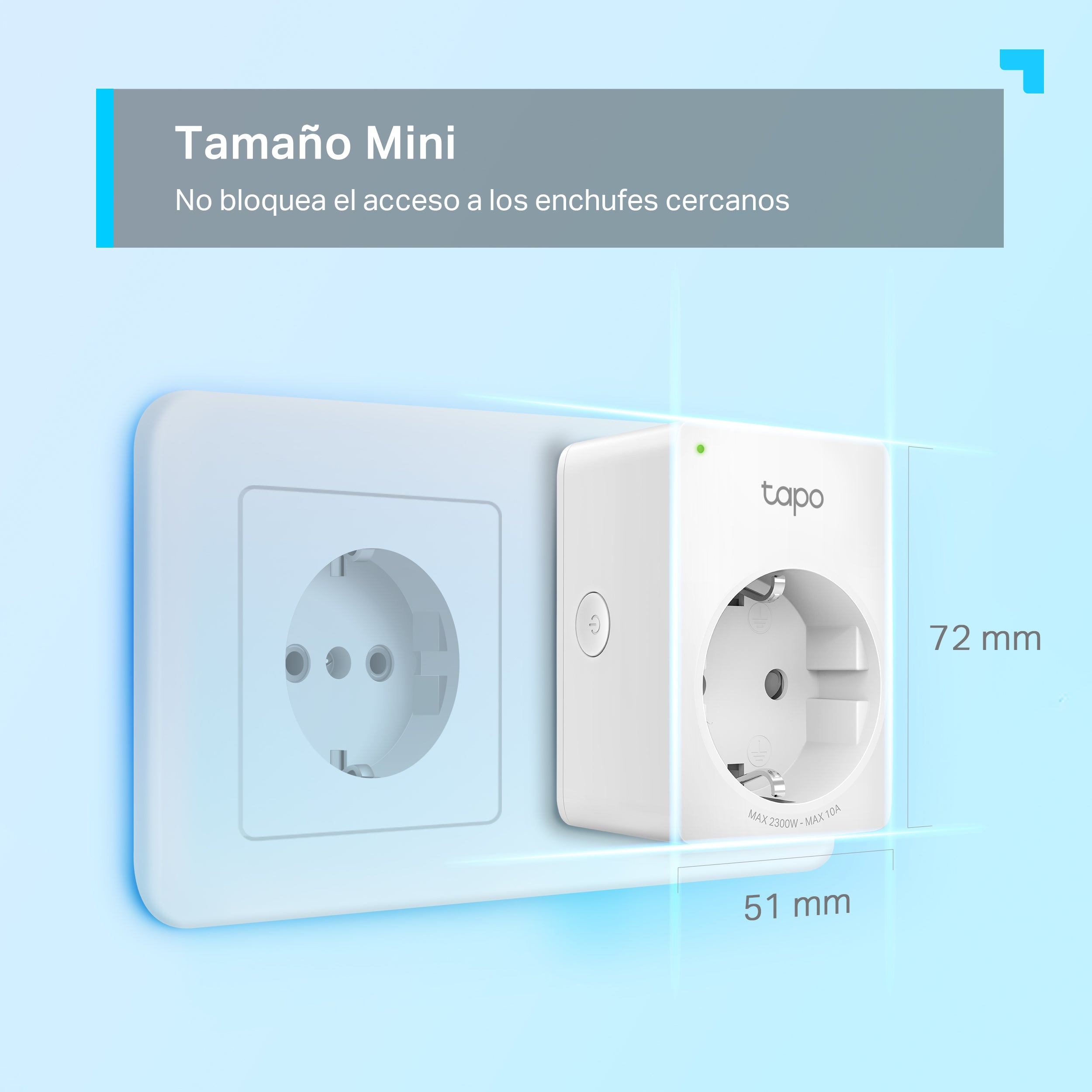 Tapo P100(1 pack) - Enchufe Wi-Fi Inteligente Mini, Temporizador y Horarios, Control por Voz