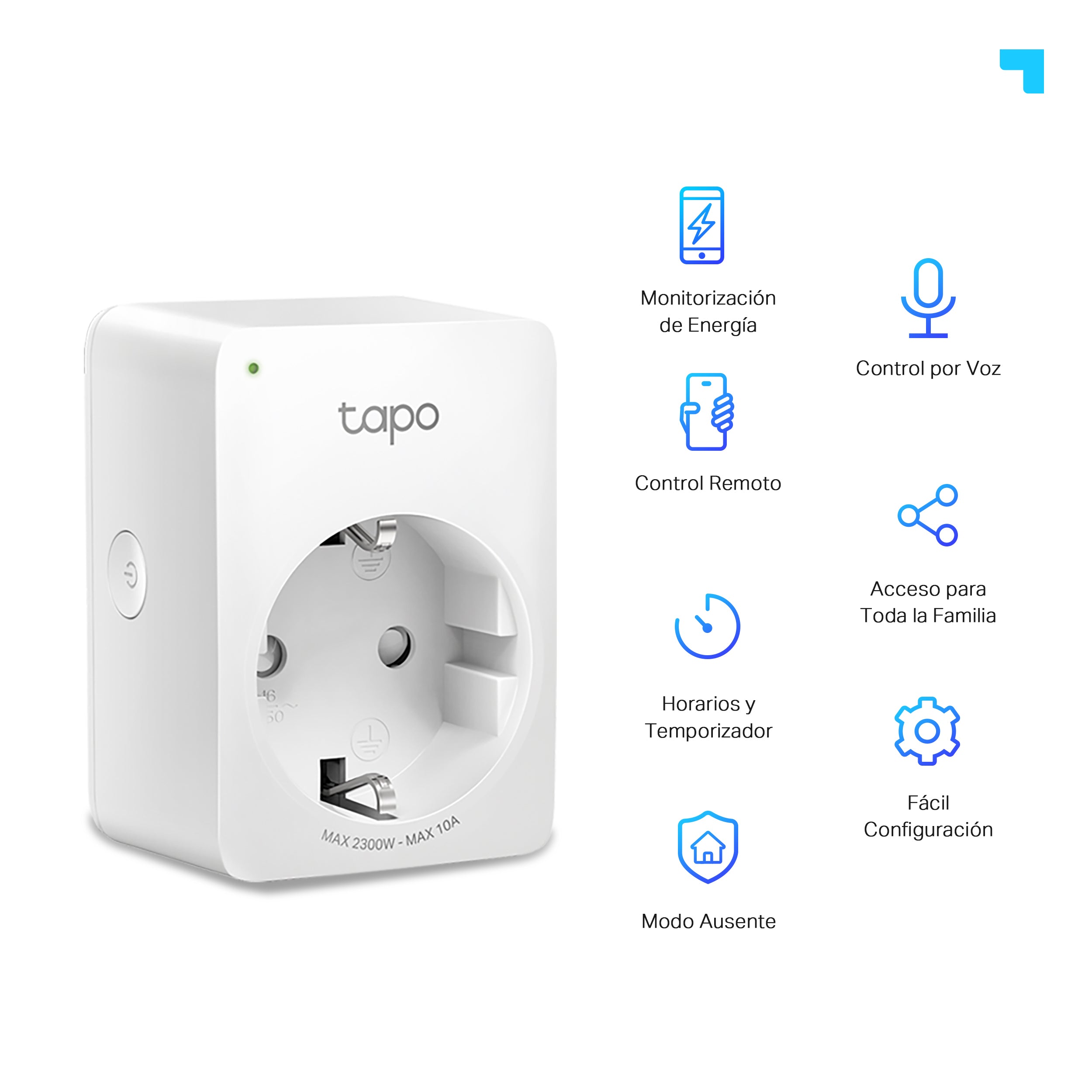 Tapo P110 - Enchufe Wi-Fi Inteligente con Monitorización de Energía, Temporizador y Horarios
