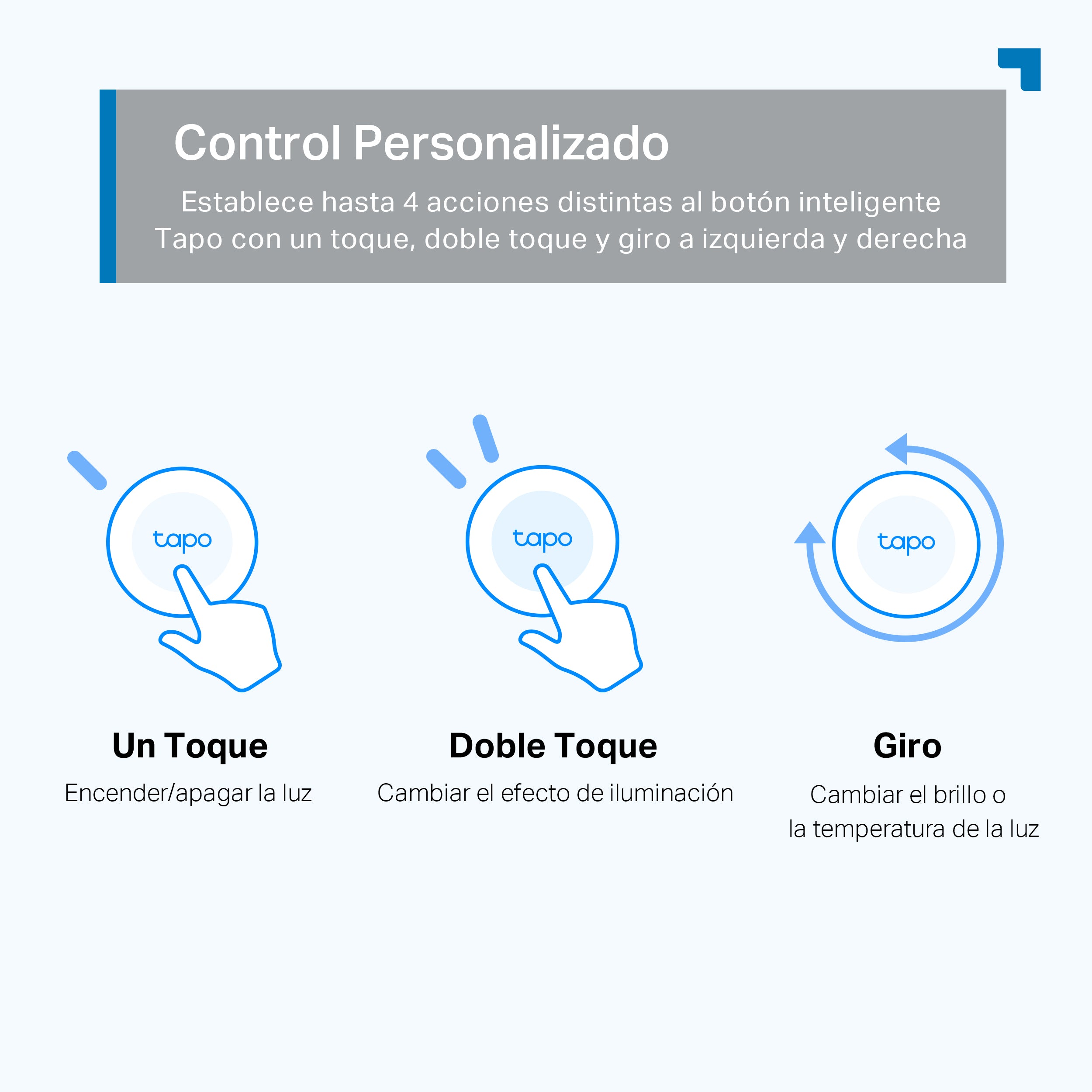 Tapo S200B - Botón Inteligente Tapo, 4 Funciones Personalizadas, Acciones Inteligentes, Montaje Flexible