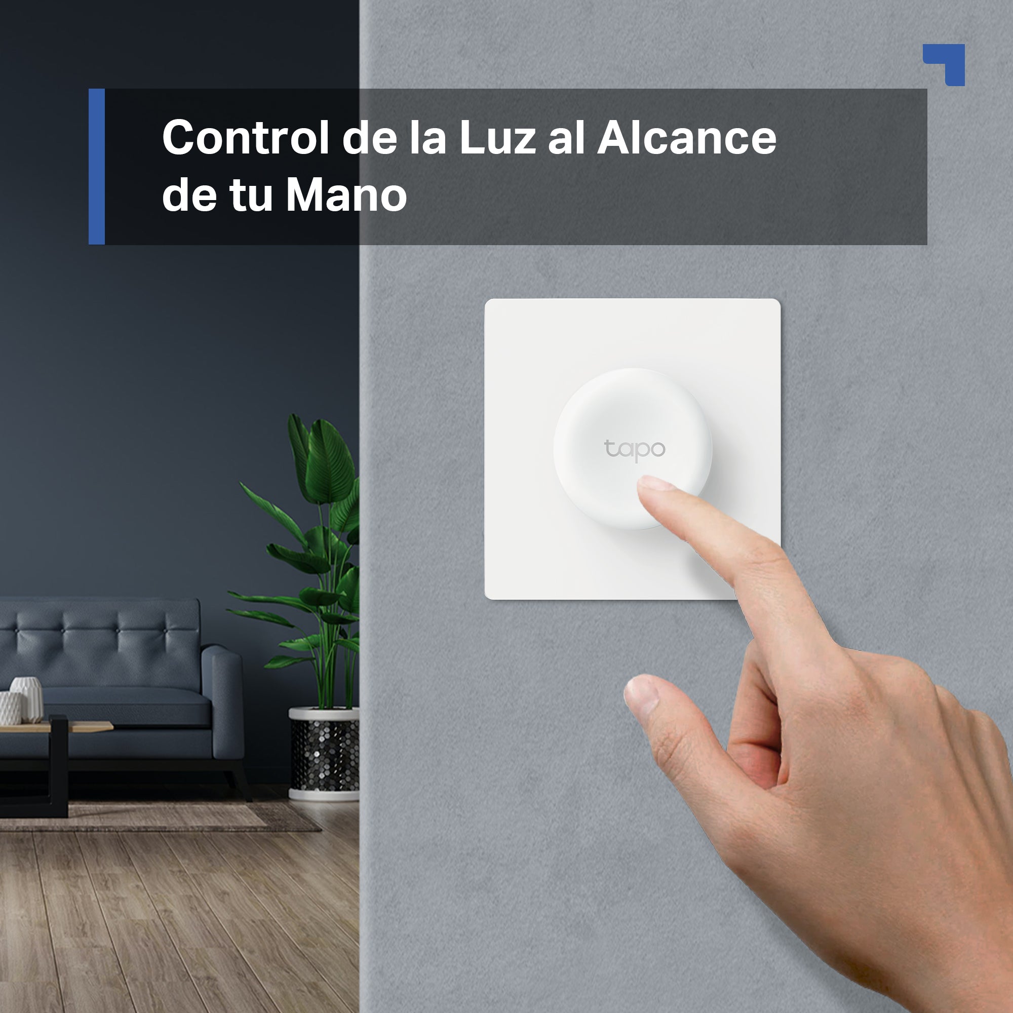 Tapo S200D - Botón Inteligente Tapo con Placa de Pared, 4 Funciones Personalizadas, Acciones Inteligentes, Montaje Flexible