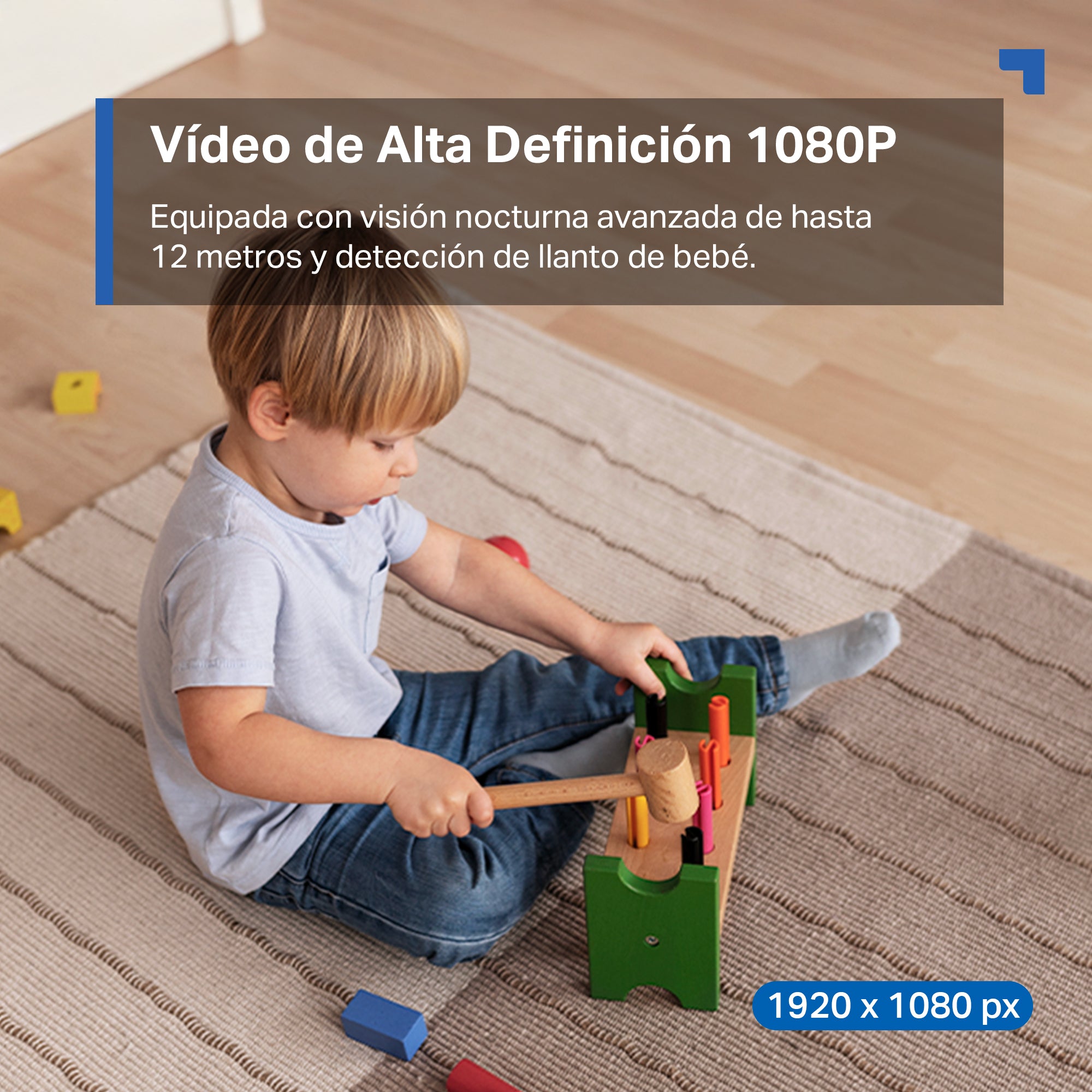 Tapo C201 - Cámara de Vigilancia Wi-Fi Inteligente, Rotación 360º, 1080p, Detección IA, Visión Nocturna, Color Negro