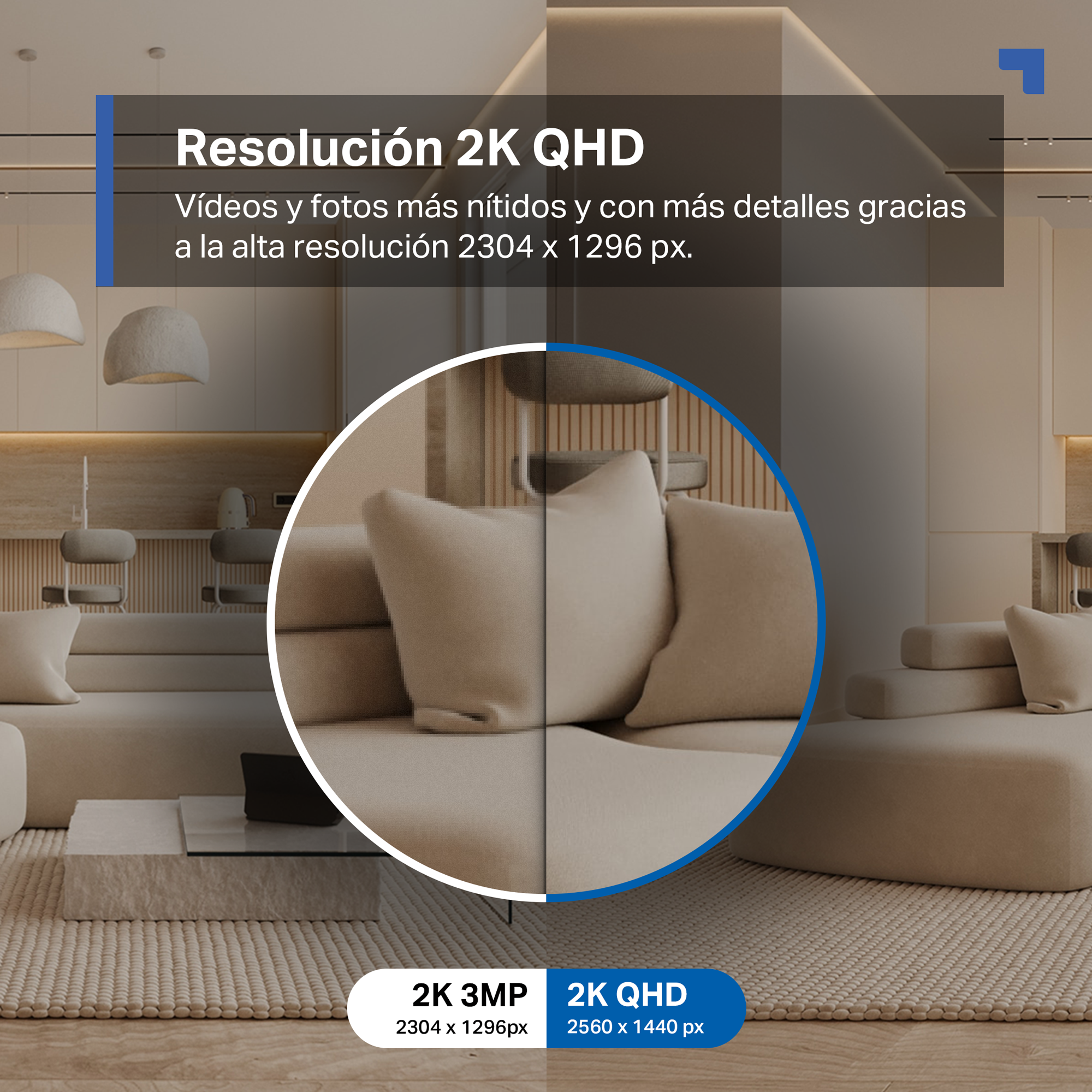 Tapo C212 - Cámara de Vigilancia Wi-Fi Inteligente, Rotación 360º, 2K 3MP, Detección IA, Visión Nocturna