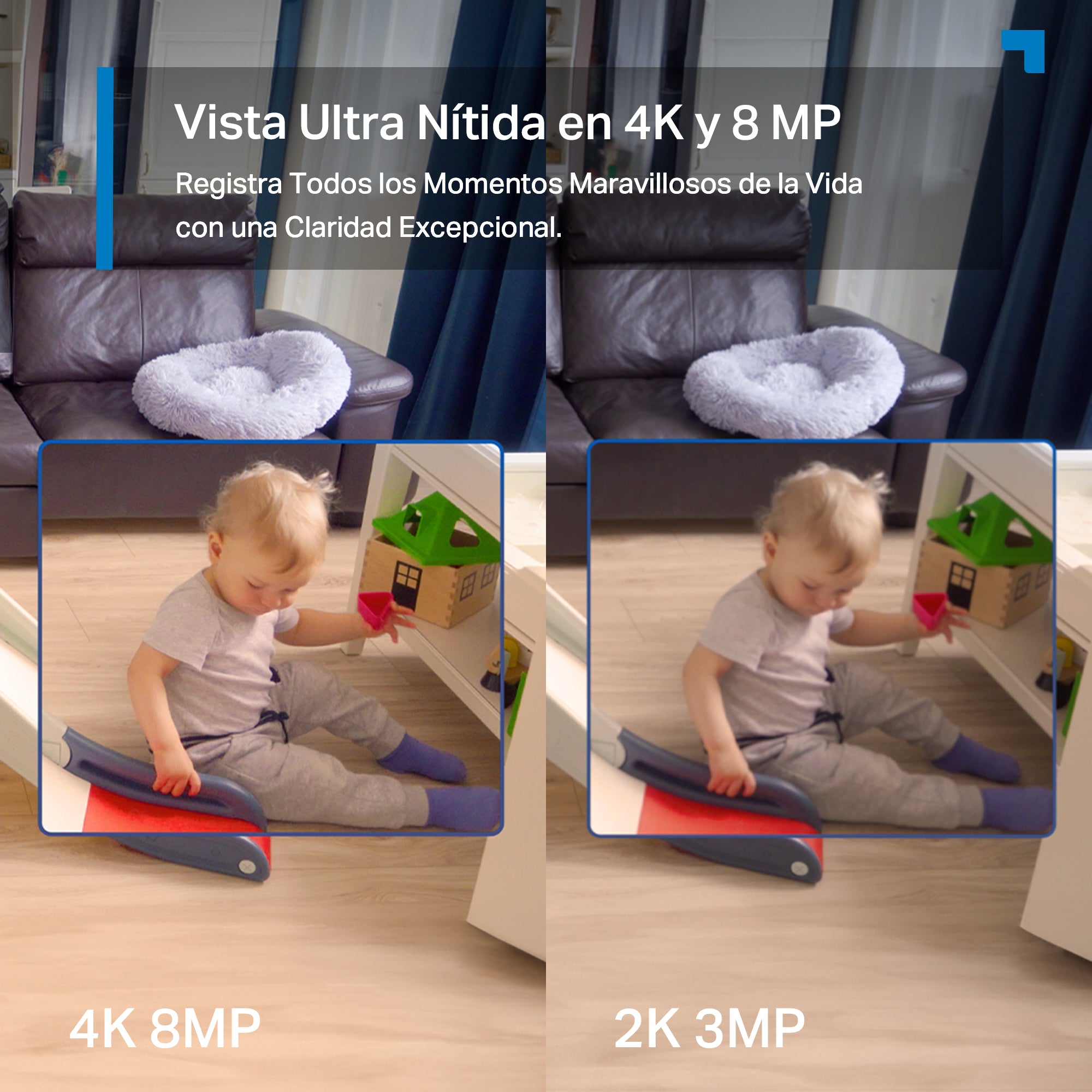 Tapo C260 - Cámara de Vigilancia Wi-Fi Inteligente, Rotación 360º, 4K 8MP, Detección IA, Reconocimiento Facial, Visión Nocturna