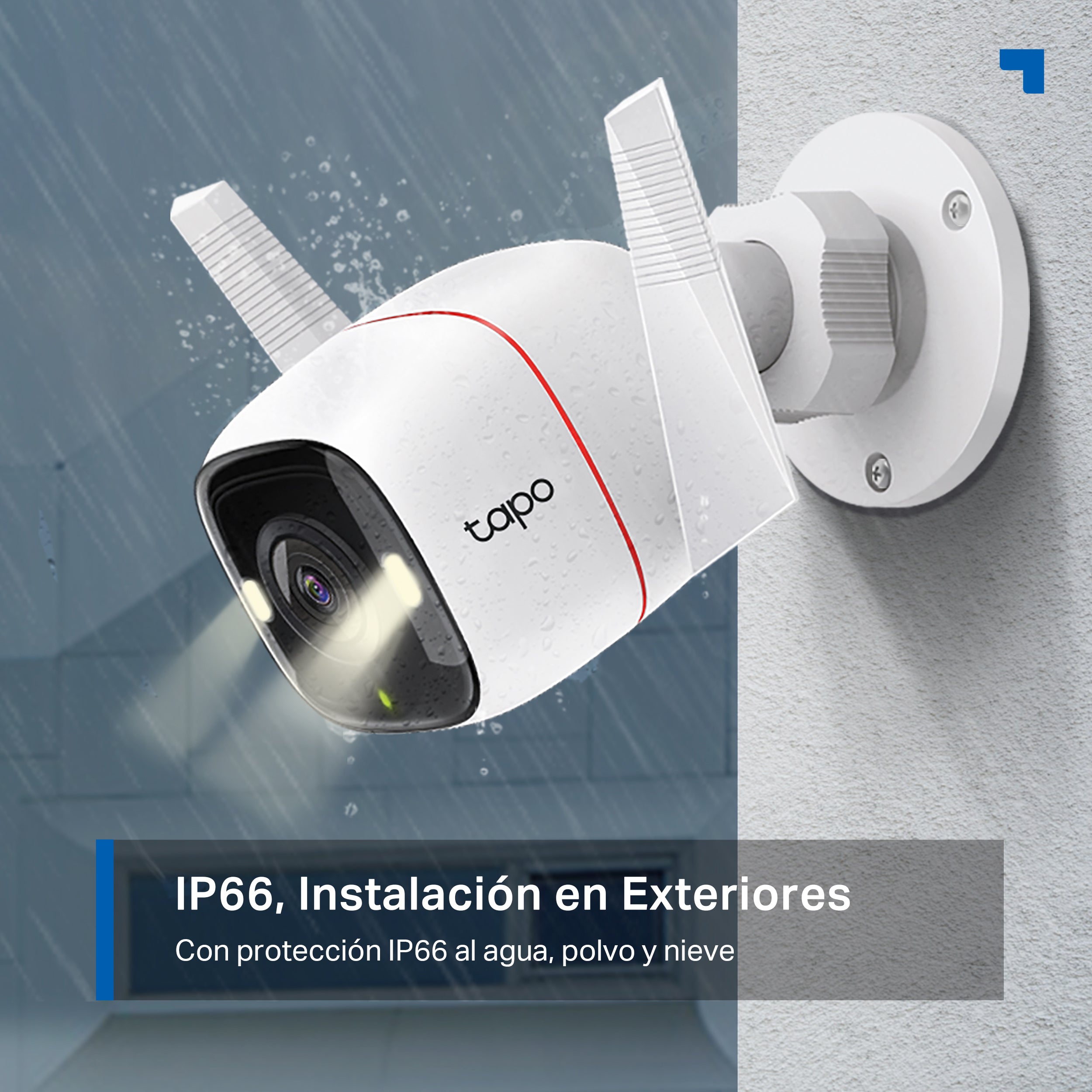 Tapo C320WS - Cámara de Vigilancia Wi-Fi para Exterior, 2K QHD, Visión Nocturna a Color, Detección IA