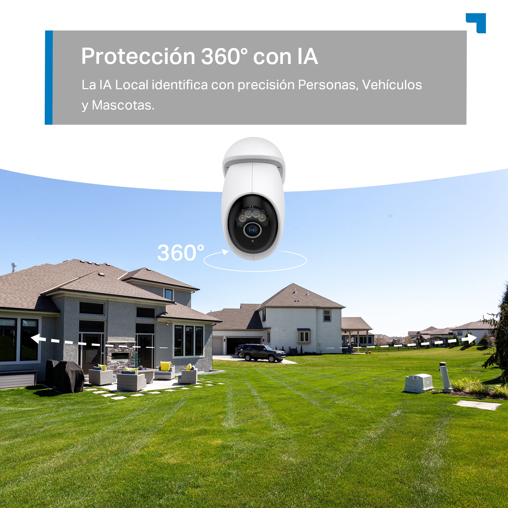 Tapo C560WS - Cámara inteligente Wi-Fi de Vigilancia para Exterior 360º, 4K 8MP, Detección IA Gratuita, Visión Nocturna a Color, Reconocimiento Facial