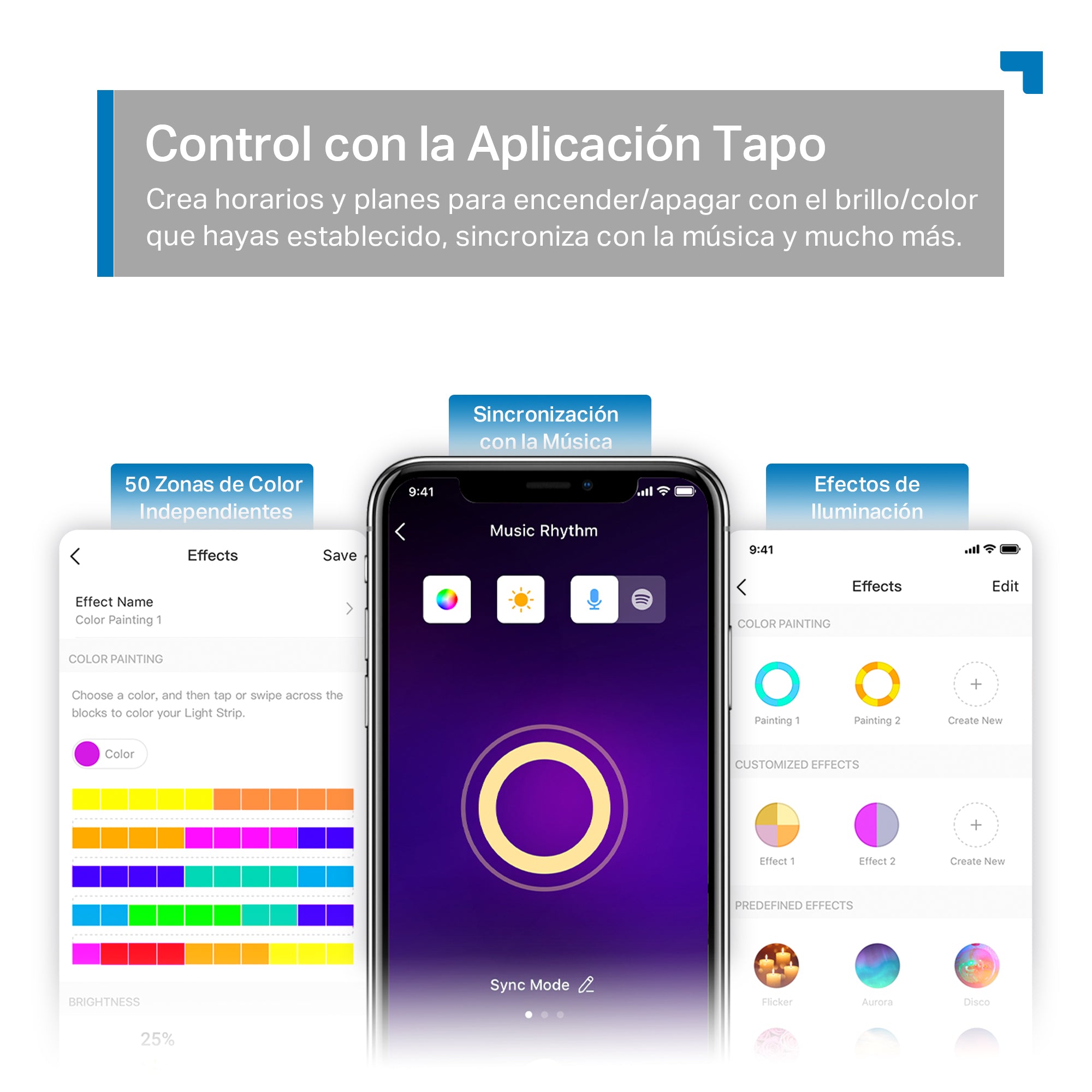 Tapo L920-5 - Tira de Luz LED Wi-Fi Inteligente Multicolor con 50 Zonas de Color Independientes