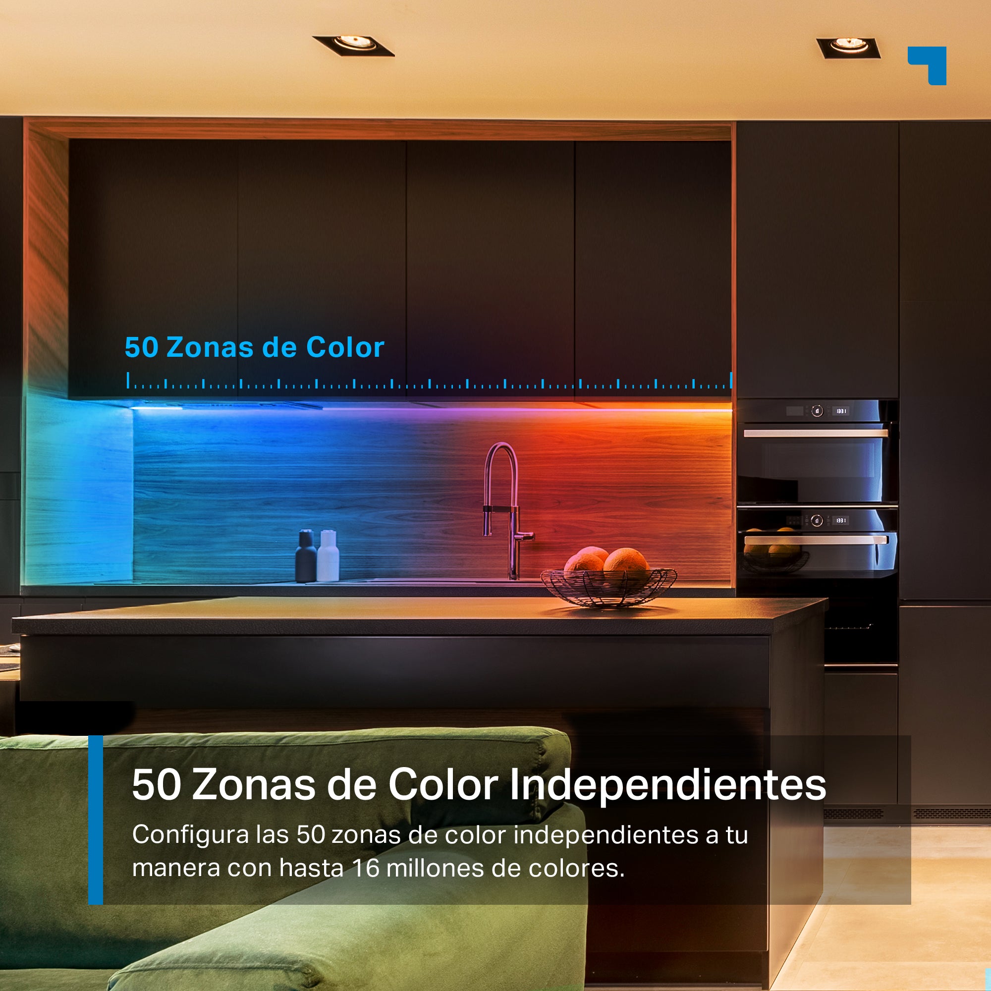 Tapo L930-5 - Tira LED Wi-Fi Inteligente Multicolor con 50 Zonas de Color Independientes