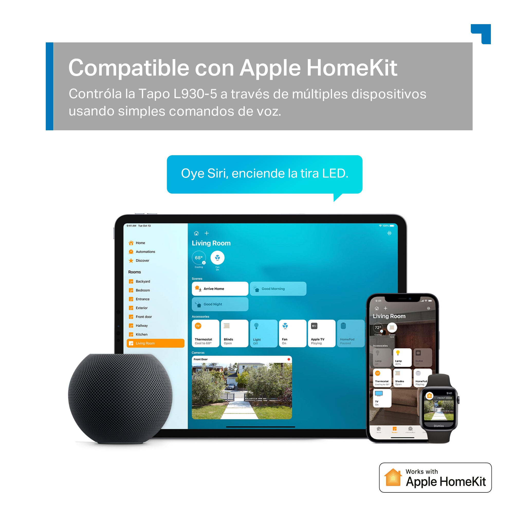 Tapo L930-5 - Tira LED Wi-Fi Inteligente Multicolor con 50 Zonas de Color Independientes