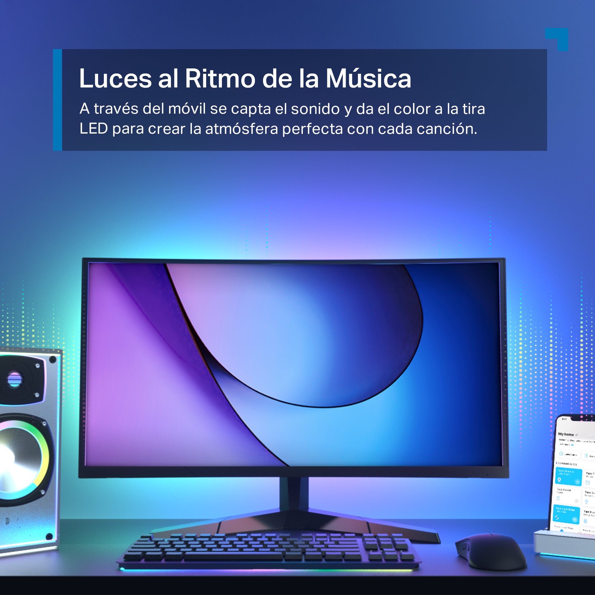 Tapo L930-5 - Tira LED Wi-Fi Inteligente Multicolor con 50 Zonas de Color Independientes