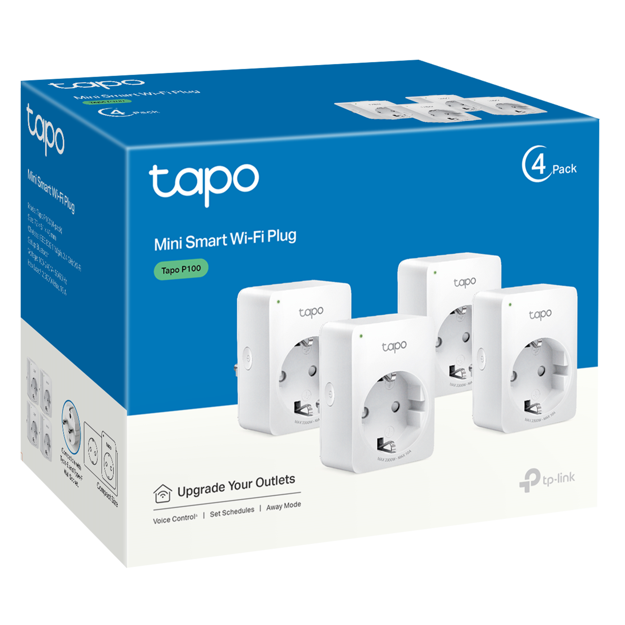 Tapo P100 (4-pack) - Enchufe Wi-Fi Inteligente Mini