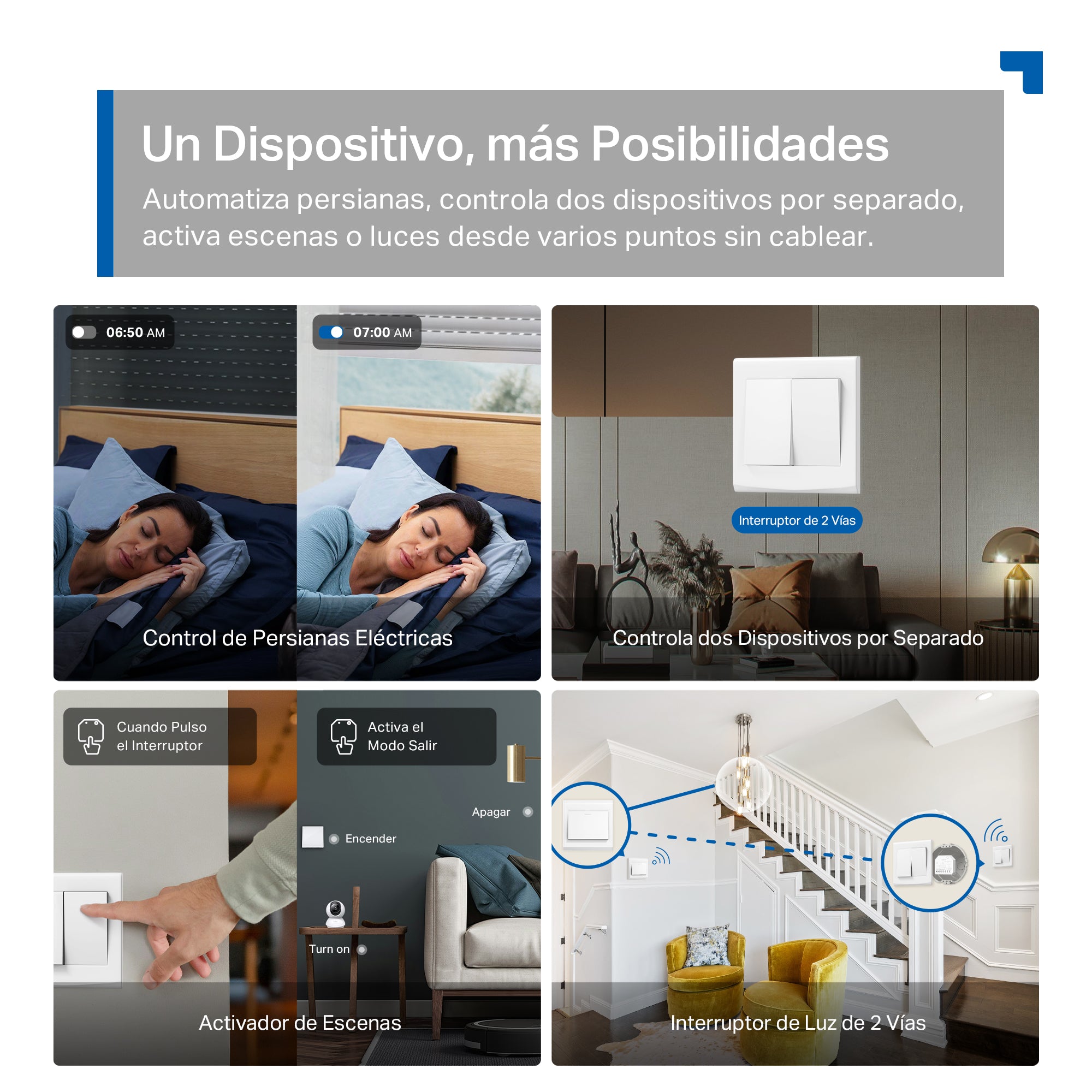 Tapo S112 - Relé Doble Inteligente, Control de Persianas Motorizadas, Control de Iluminación, Horarios, Control por Voz