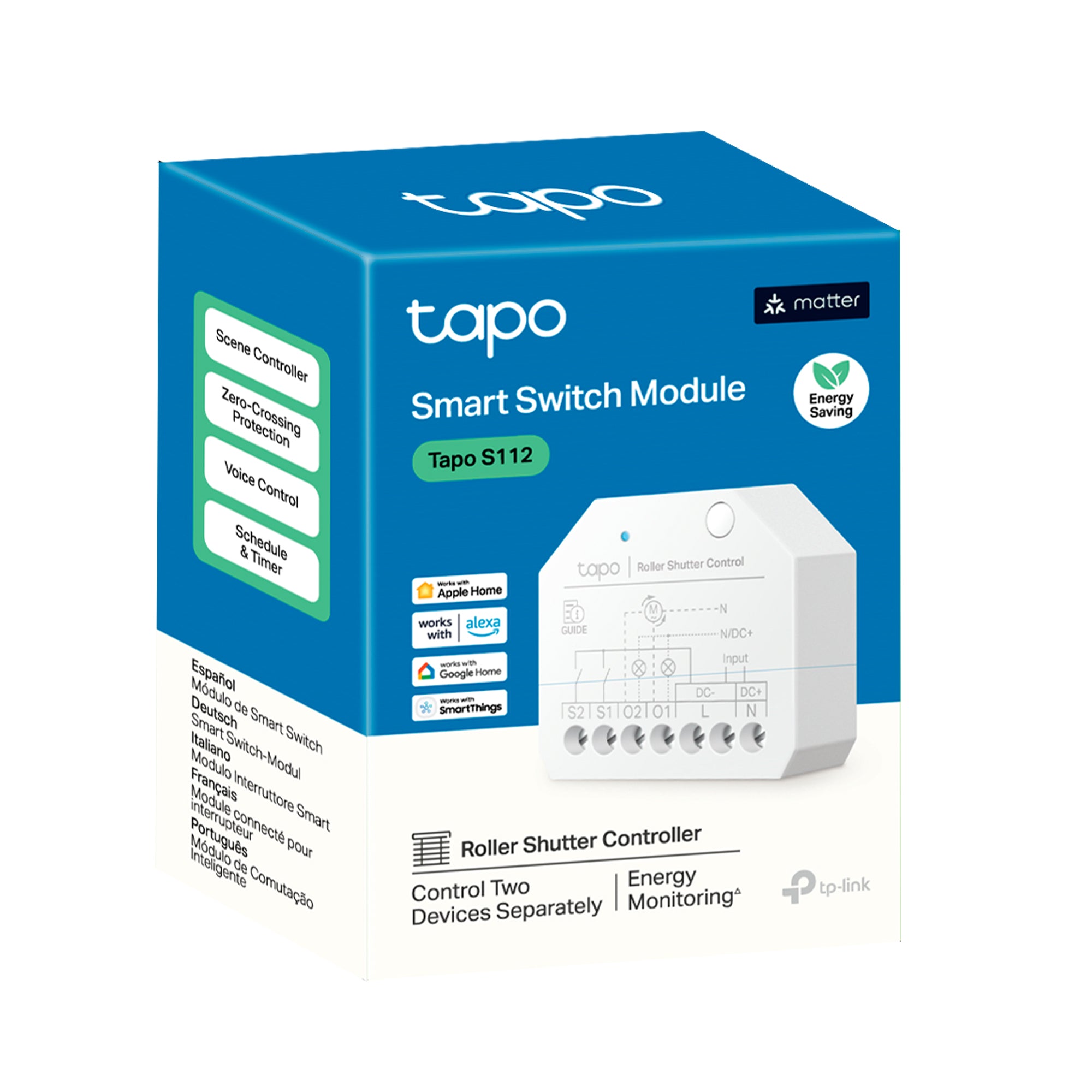 Tapo S112 - Relé Doble Inteligente, Control de Persianas Motorizadas, Control de Iluminación, Horarios, Control por Voz