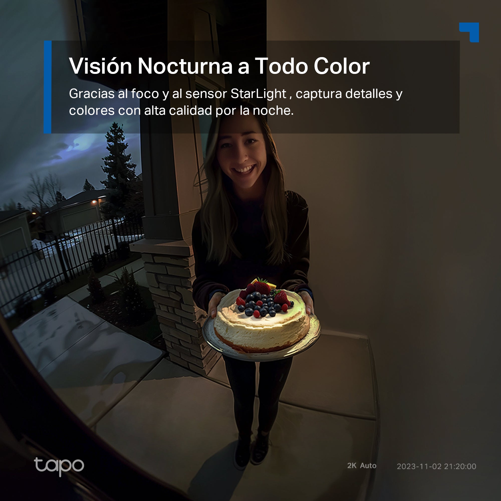 Tapo D210 - Timbre Inteligente con Video 2K 3MP, Visión Nocturna a Color, Protección IP65