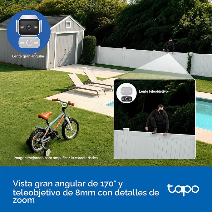 4K Doble Lente Cámara Exterior 360° con IA | Tapo C575D