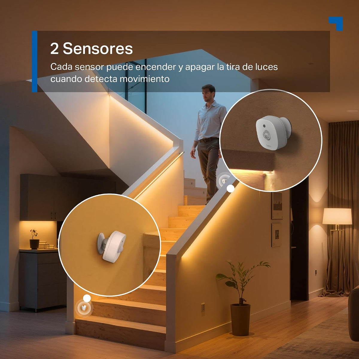 Tira de Luz LED Wi-Fi Inteligente de 6 m con Doble Sensor de Movimiento | Tapo L901-6