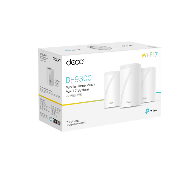 Deco BE65 Pro (Pack de 3) | Sistema Wi-Fi 7 Mesh BE9300 de Triple Banda con Puertos de 5 Gbps