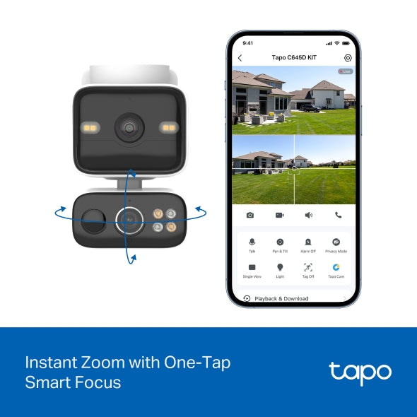 2K+2K Doble Lente 360° Cámara Solar | Tapo C645D KIT