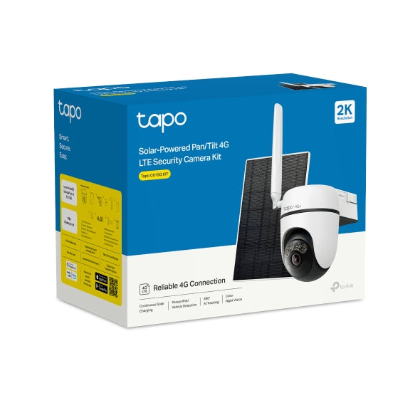 2K 3MP 360° Cámara Solar con Tarjeta SIM | Tapo C615G KIT