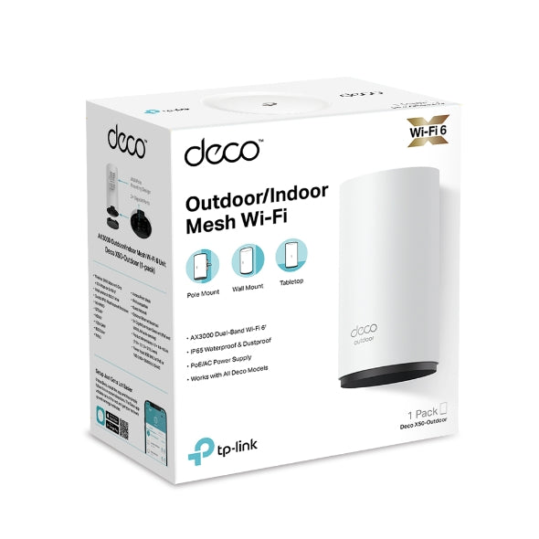 Deco X50-Outdoor | Sistema Wi-Fi 6 Mesh AX3000 para Exteriores