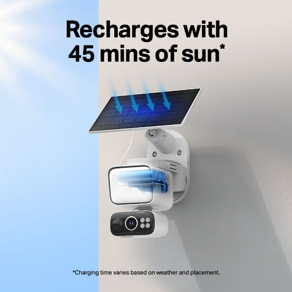 2K 3MP 360° 800 Lúmenes Cámara Solar con Foco | Tapo C615F KIT