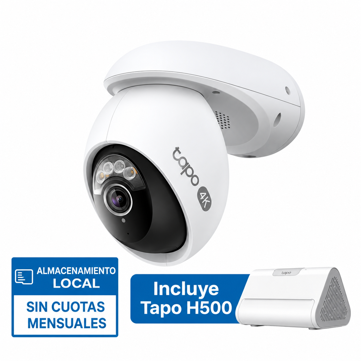 Cámara 4K 8MP Exterior IA 360° Wi-Fi 6 | Tapo H500 + C560WS