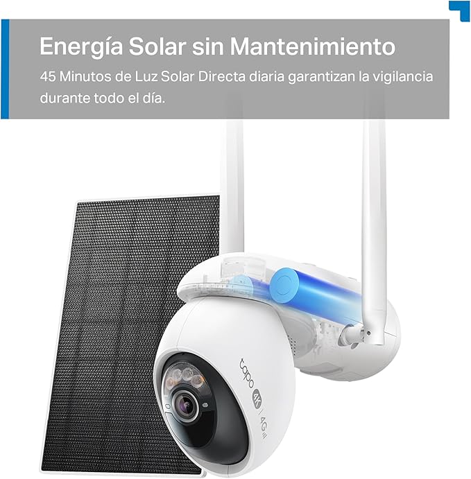 Sistema de energía solar sin mantenimiento y batería integrada de la cámara Tapo C665G KIT.