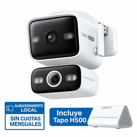 4K Doble Lente Exterior 360° con Hub IA | Tapo H500 + C575D