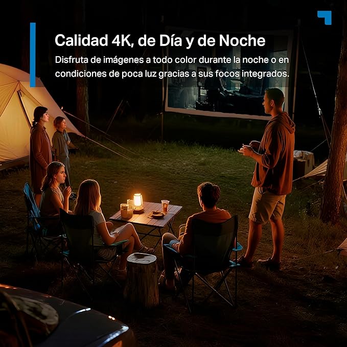 Visión nocturna a todo color y calidad 4K en exteriores nocturnos con la cámara Tapo C665G KIT.