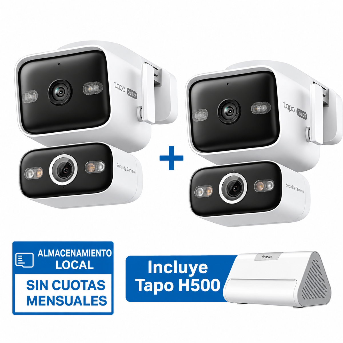 Cámara 4K 8MP Exterior IA 360° Wi-Fi 6 | Tapo H500 + C575D (2-pack)