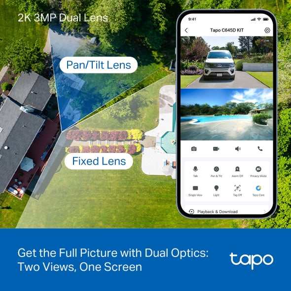 2K+2K Doble Lente 360° Cámara Solar | Tapo C645D KIT