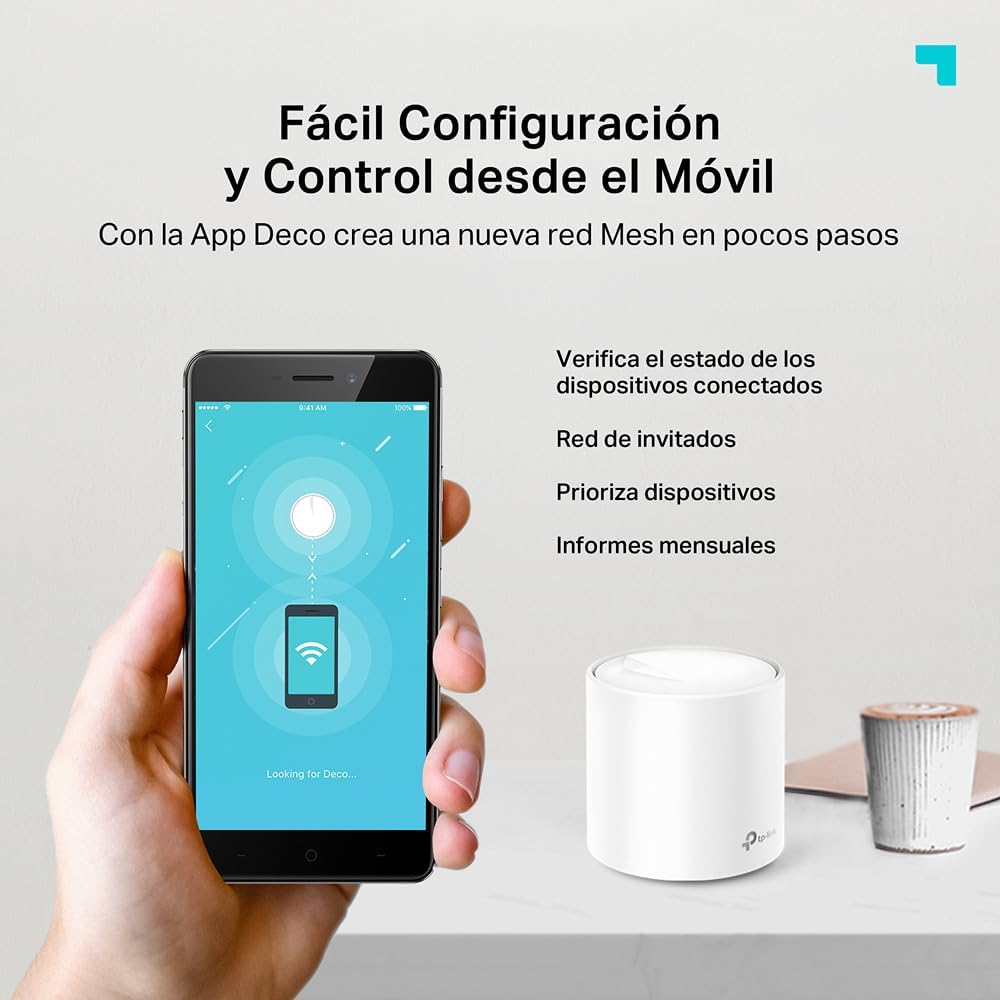 Fácil configuración y gestión de la red Mesh desde la aplicación móvil Deco.
