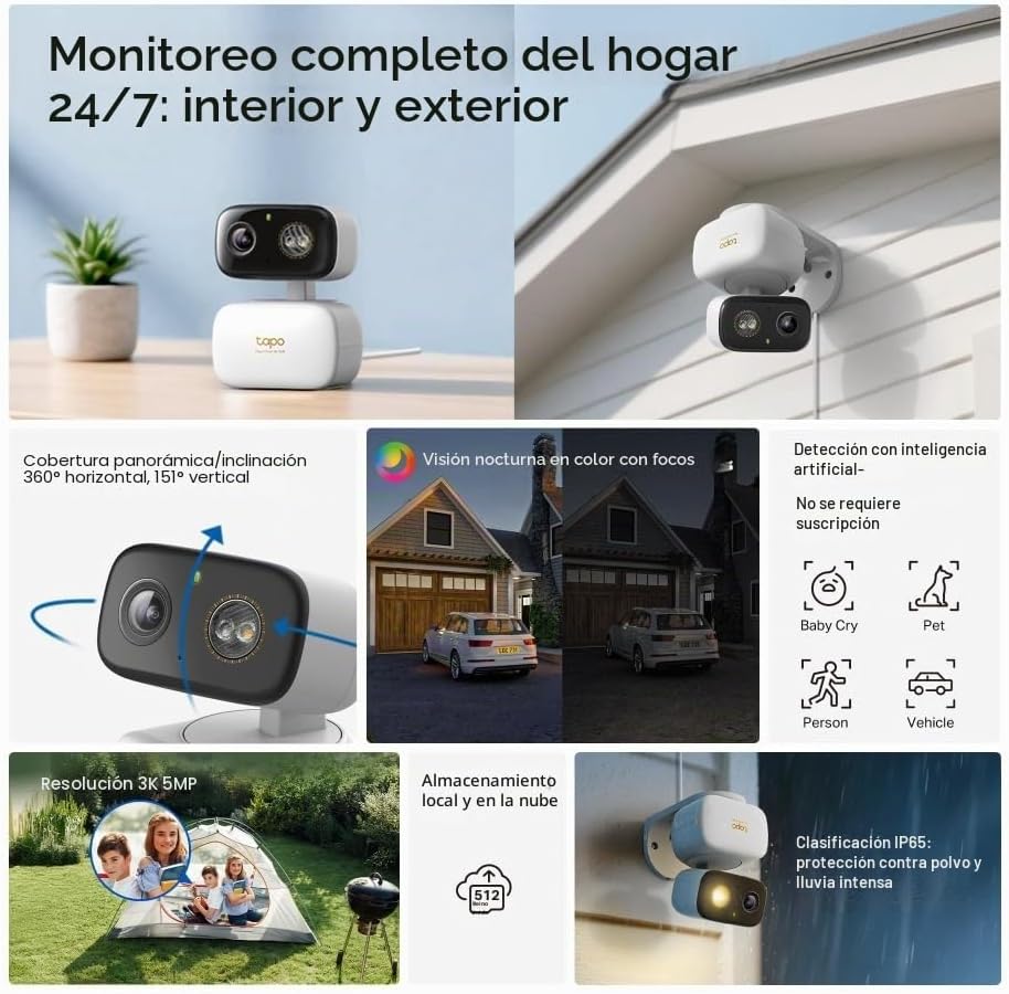 3K 5MP Interior/Exterior IA 360° | Tapo C236
