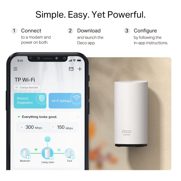 Deco BE25-Outdoor | Router Wi-Fi 7 Mesh BE3600 para Exteriores/Interiores