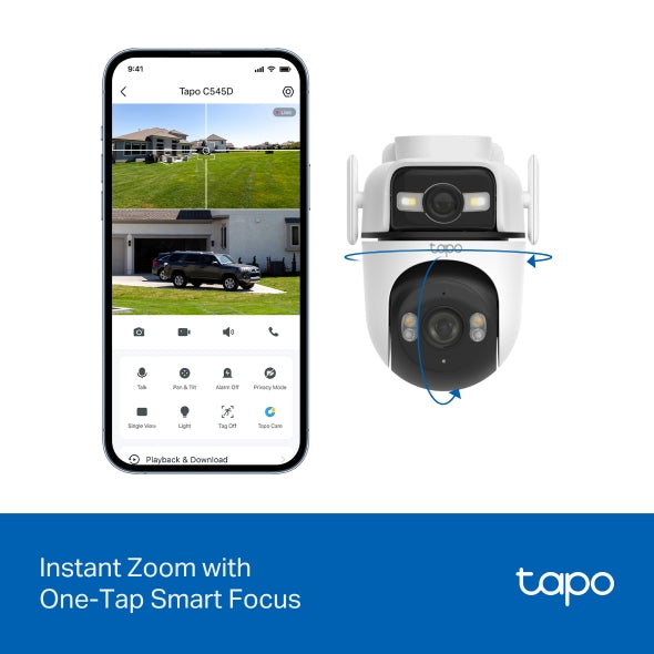2K+2K Doble Lente 360° Cámara de Exterior | Tapo C545D