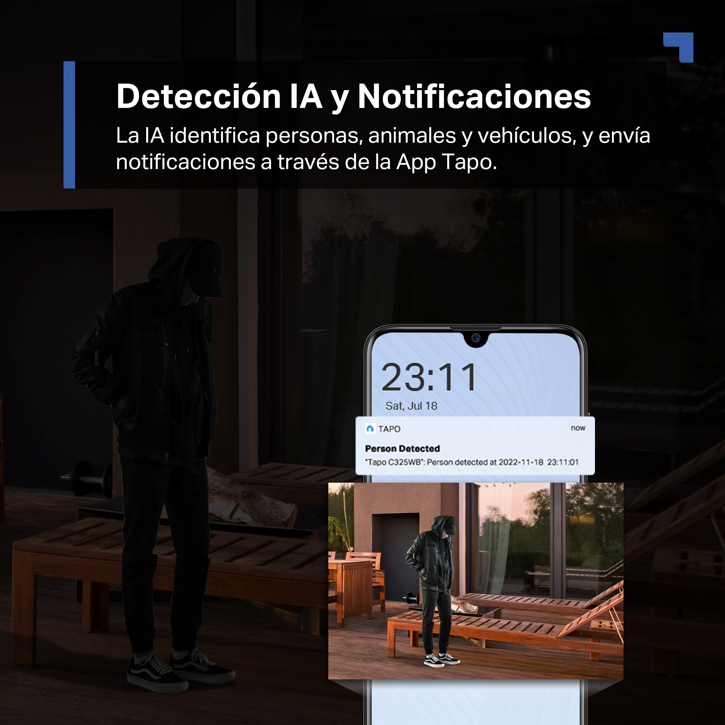 TAPO C325WB - Cámara de Vigilancia Wi-Fi para Exterior, 2K QHD, Visión Nocturna ColorPro