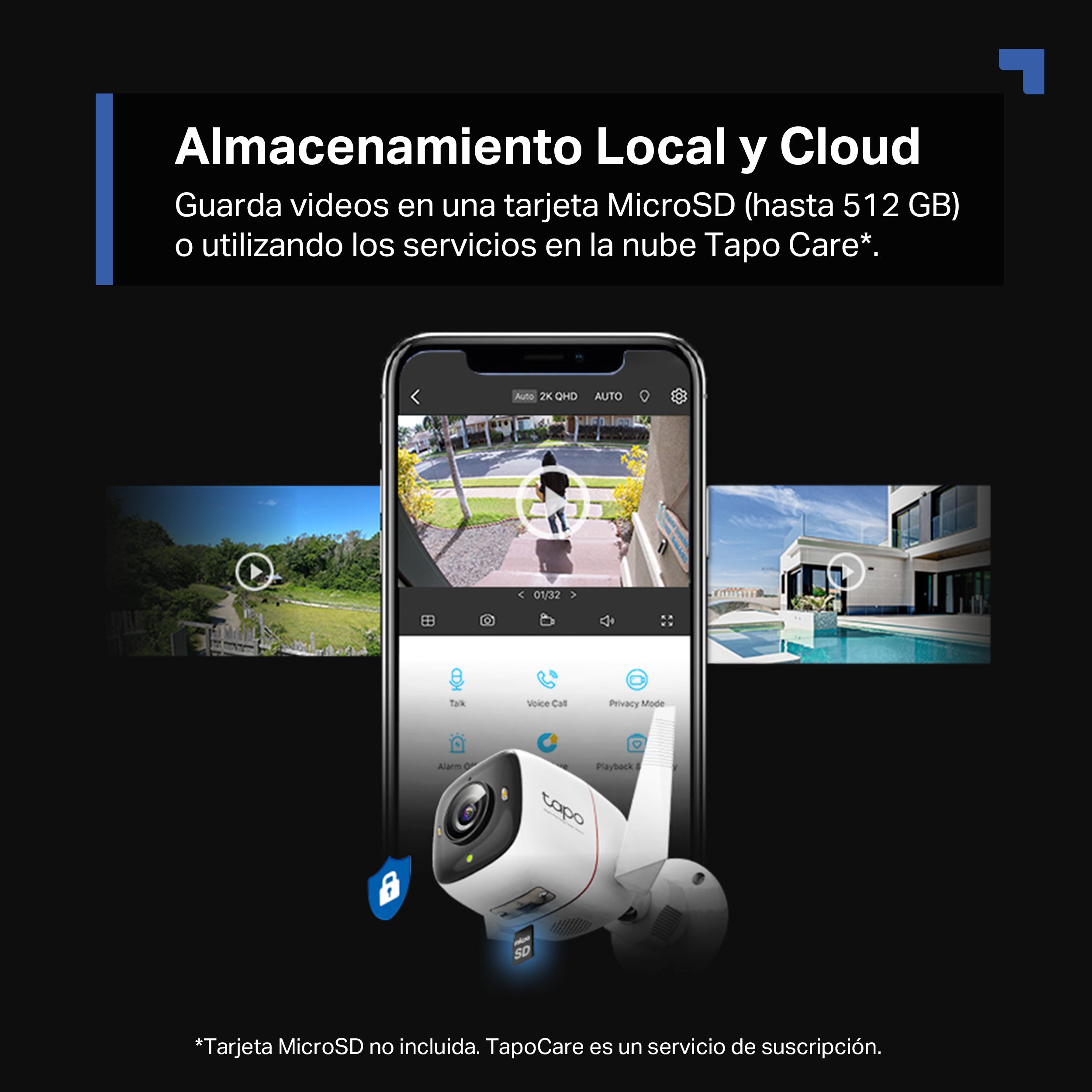 TAPO C325WB - Cámara de Vigilancia Wi-Fi para Exterior, 2K QHD, Visión Nocturna ColorPro