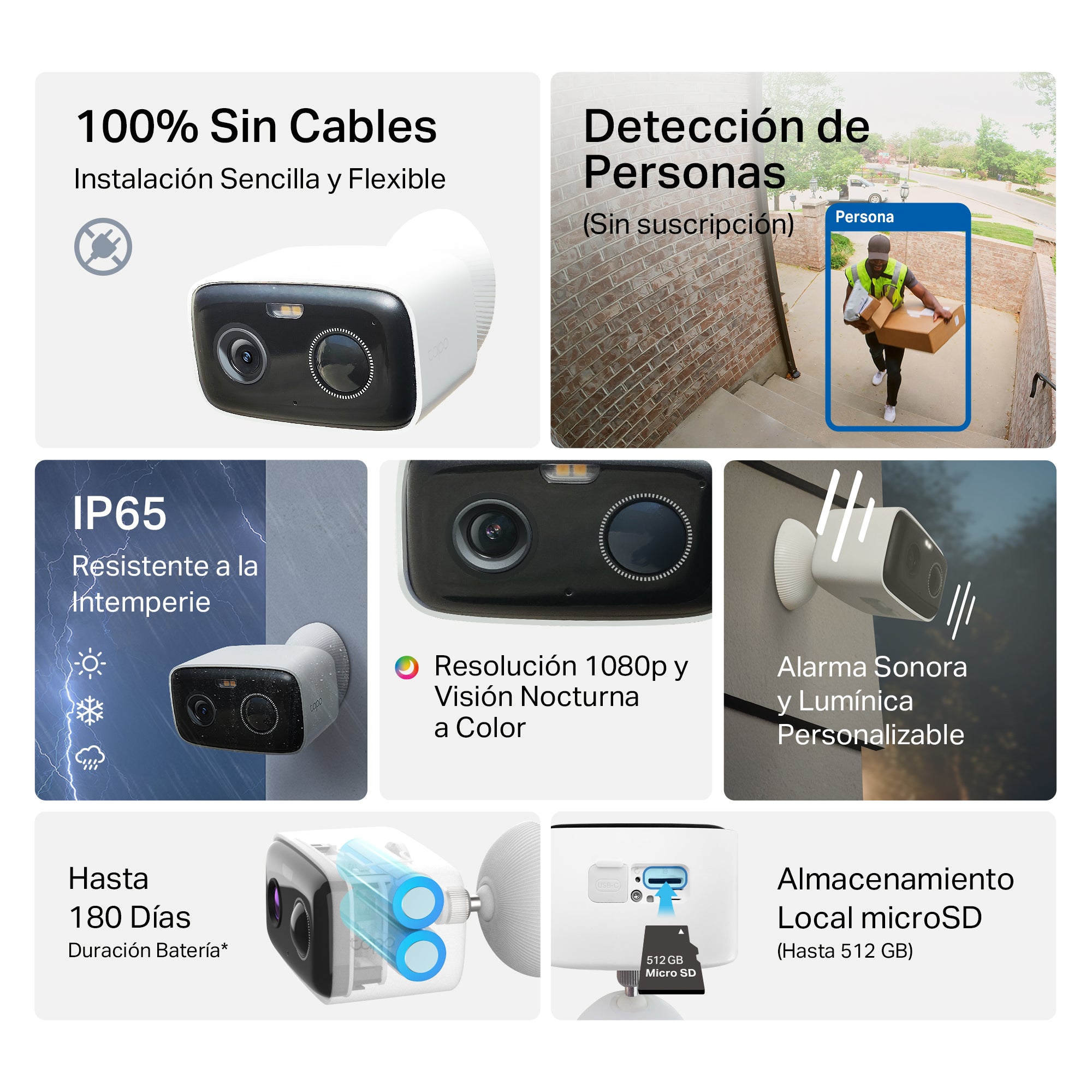 Tapo C400 - Cámara de Vigilancia para Exterior 1080p con Batería Recargable y Detección IA