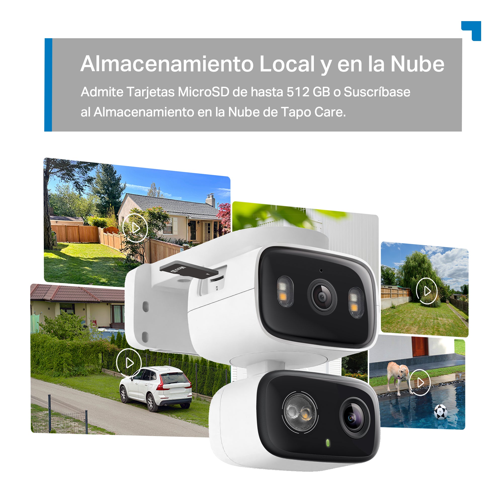 Tapo C246D - Cámara de Vigilancia Wi-Fi Doble Lente 2K QHD para Exterior/Interior, 360º, Detección IA y Resistencia IP65