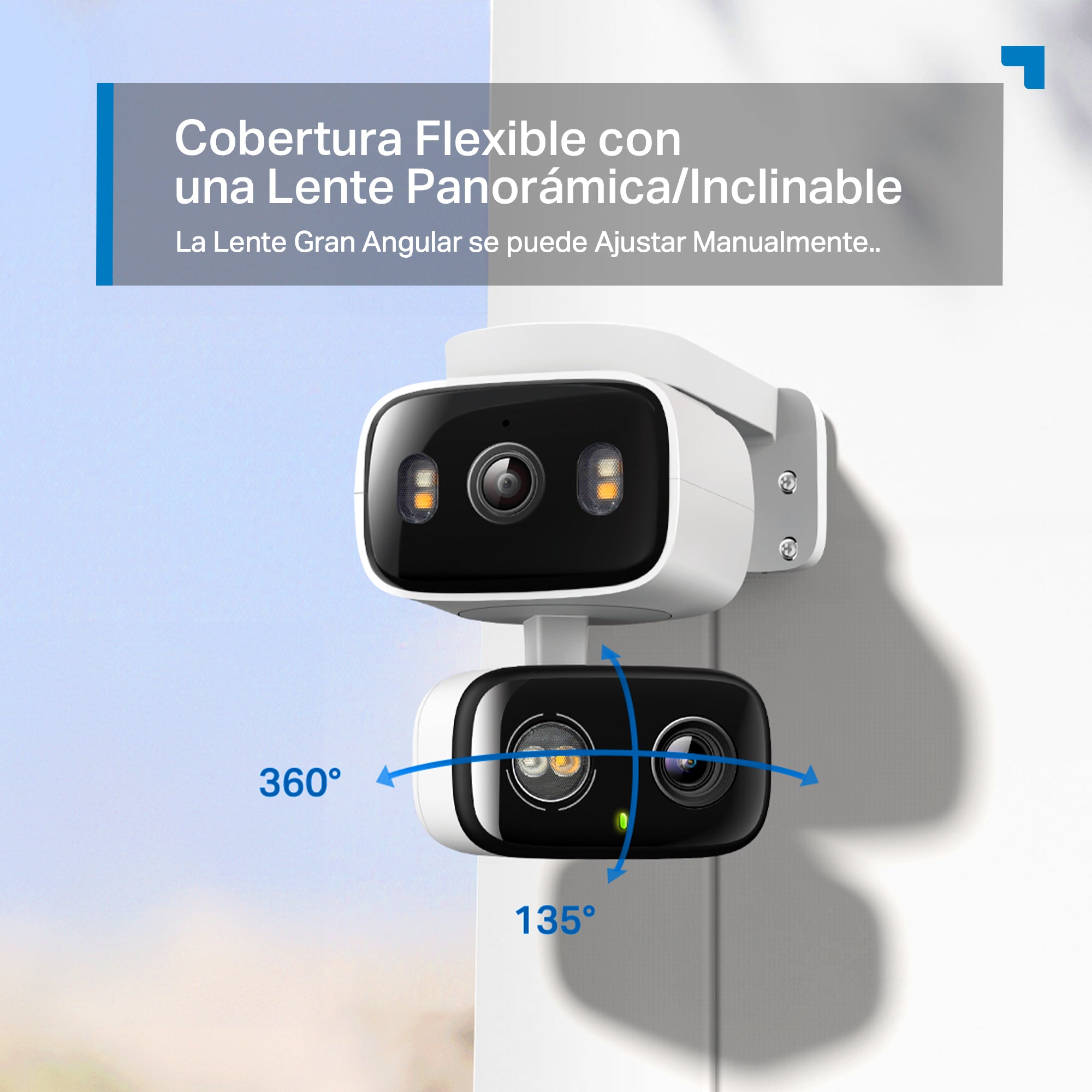 Tapo C246D - Cámara de Vigilancia Wi-Fi Doble Lente 2K QHD para Exterior/Interior, 360º, Detección IA y Resistencia IP65