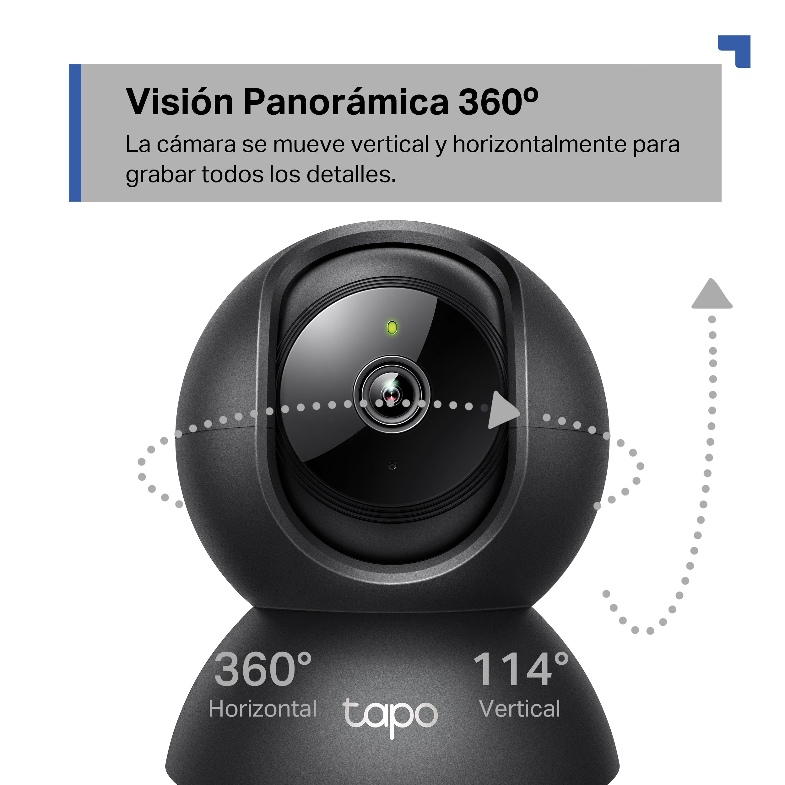 TAPO C211 - Cámara de Vigilancia Wi-Fi Inteligente, Rotación 360º, 2K 3MP, Detección IA, Visión Nocturna, Modo Privacidad, Color Negro